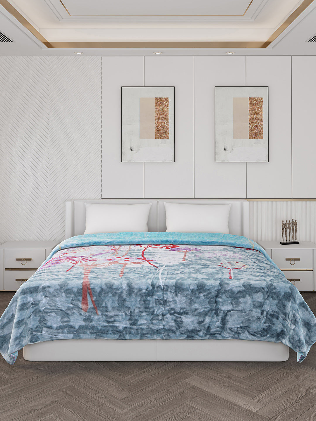 Printed Double Bed 550 GSM Blanket for Mild Winter -2 Ply (Weight 3 kg)