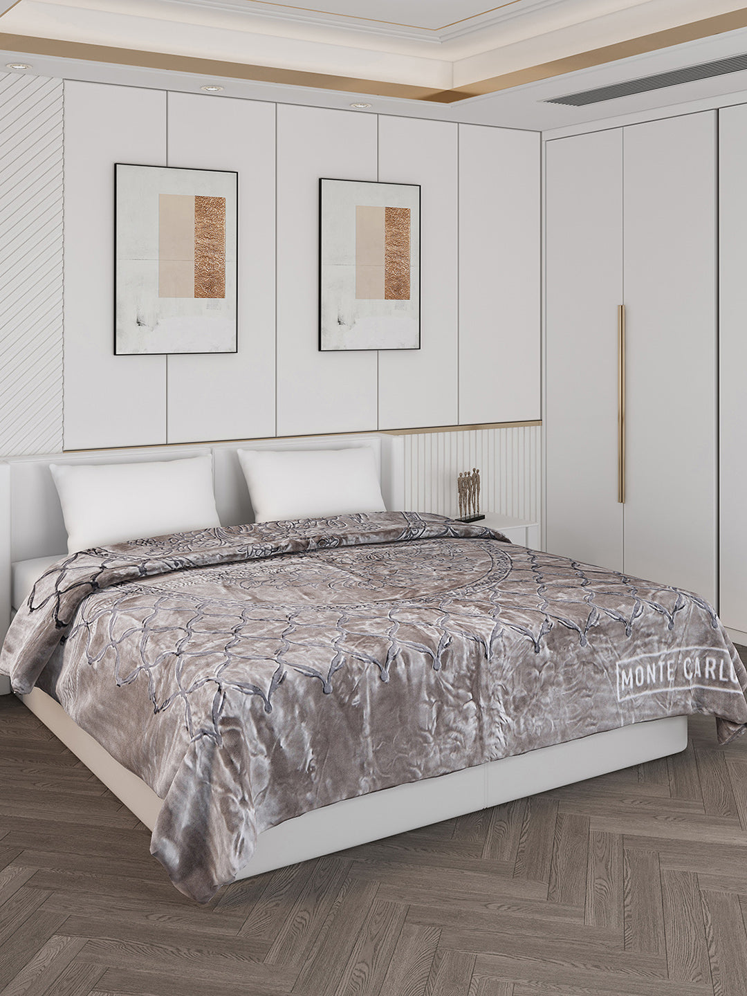 Printed Double Bed Reversible Blanket 2 Ply, 947 GSM, 5 kg (Rusty)