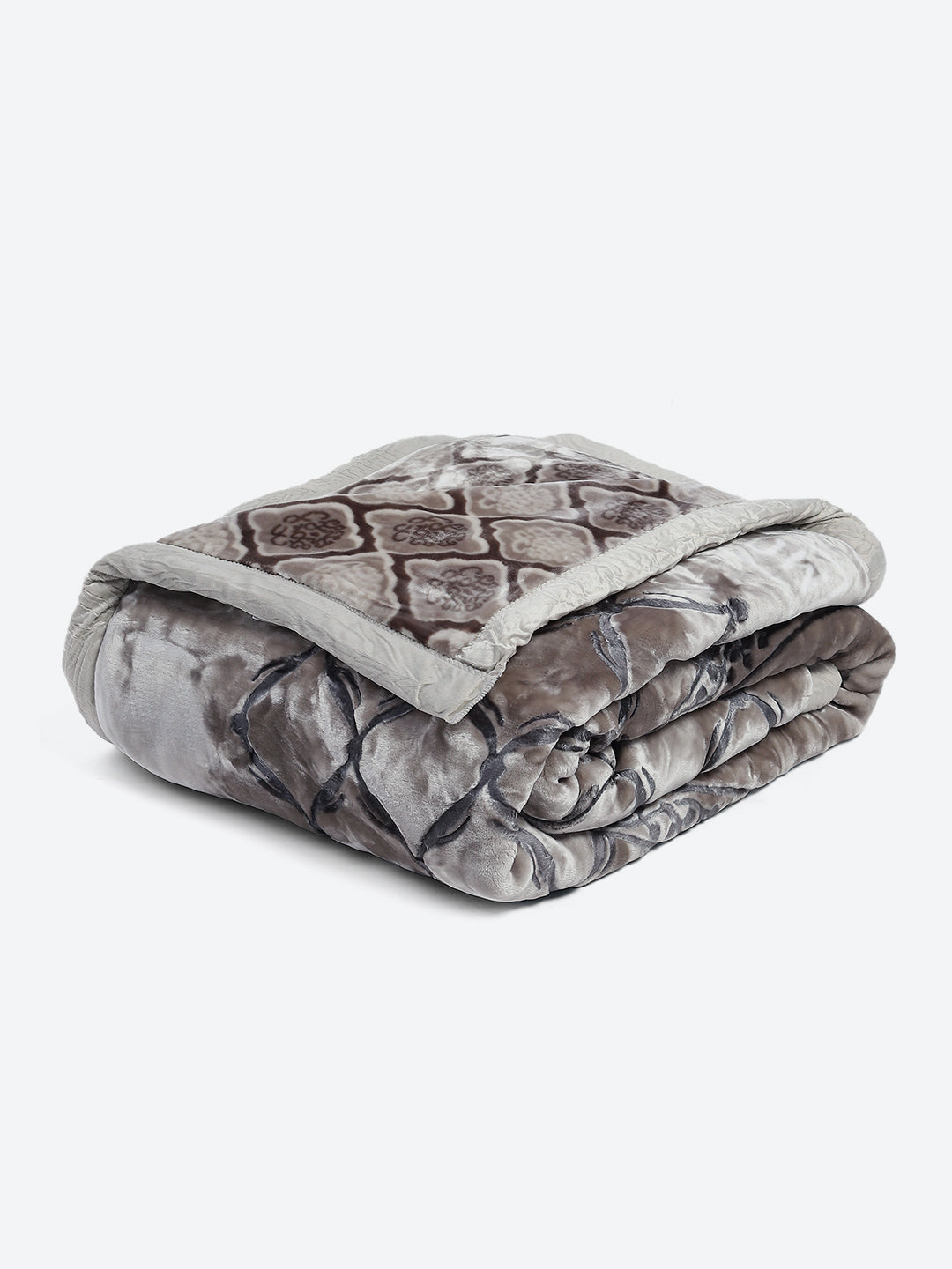 Printed Double Bed Reversible Blanket 2 Ply, 947 GSM, 5 kg (Rusty)