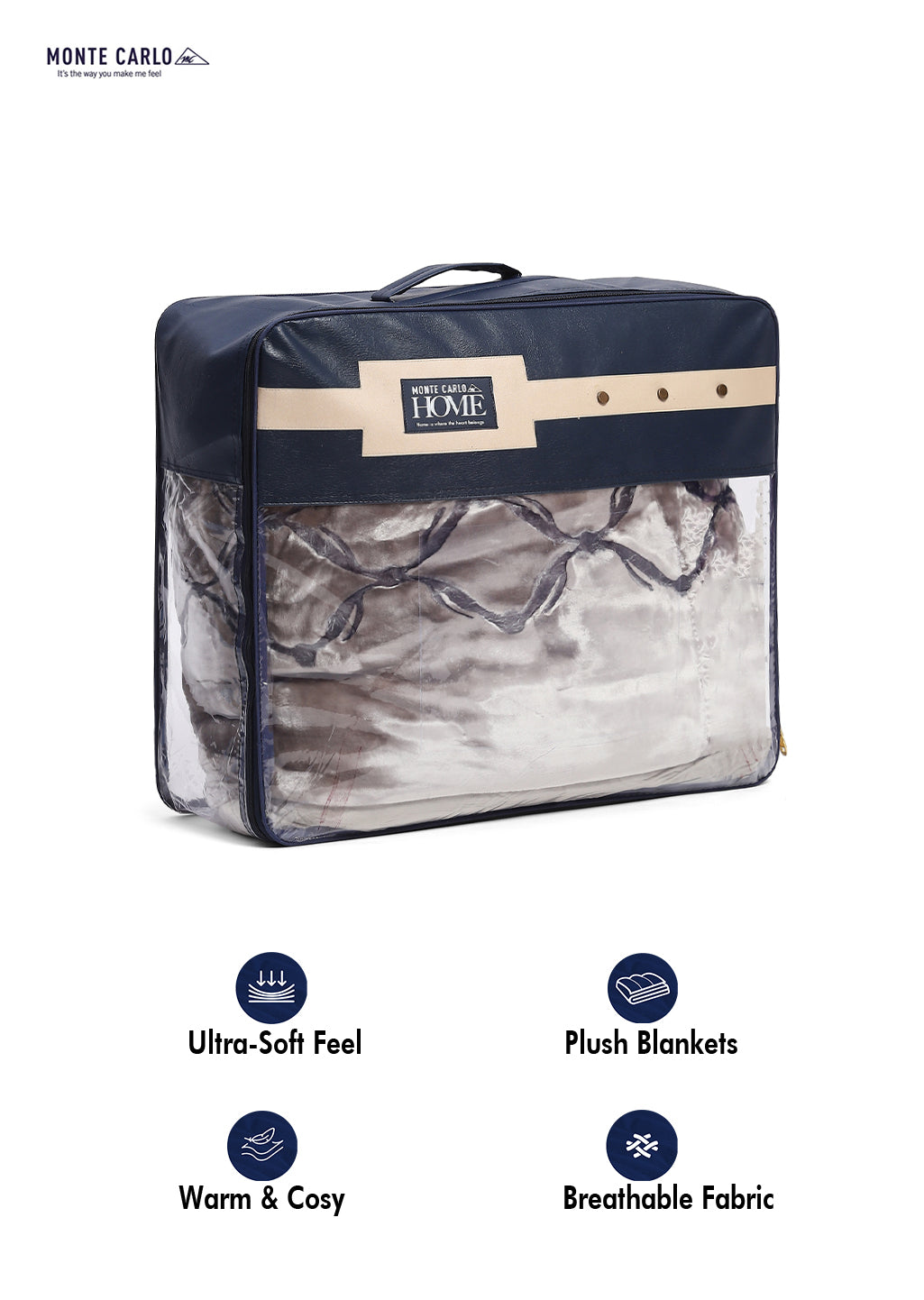 Printed Double Bed Reversible Blanket 2 Ply, 947 GSM, 5 kg (Rusty)