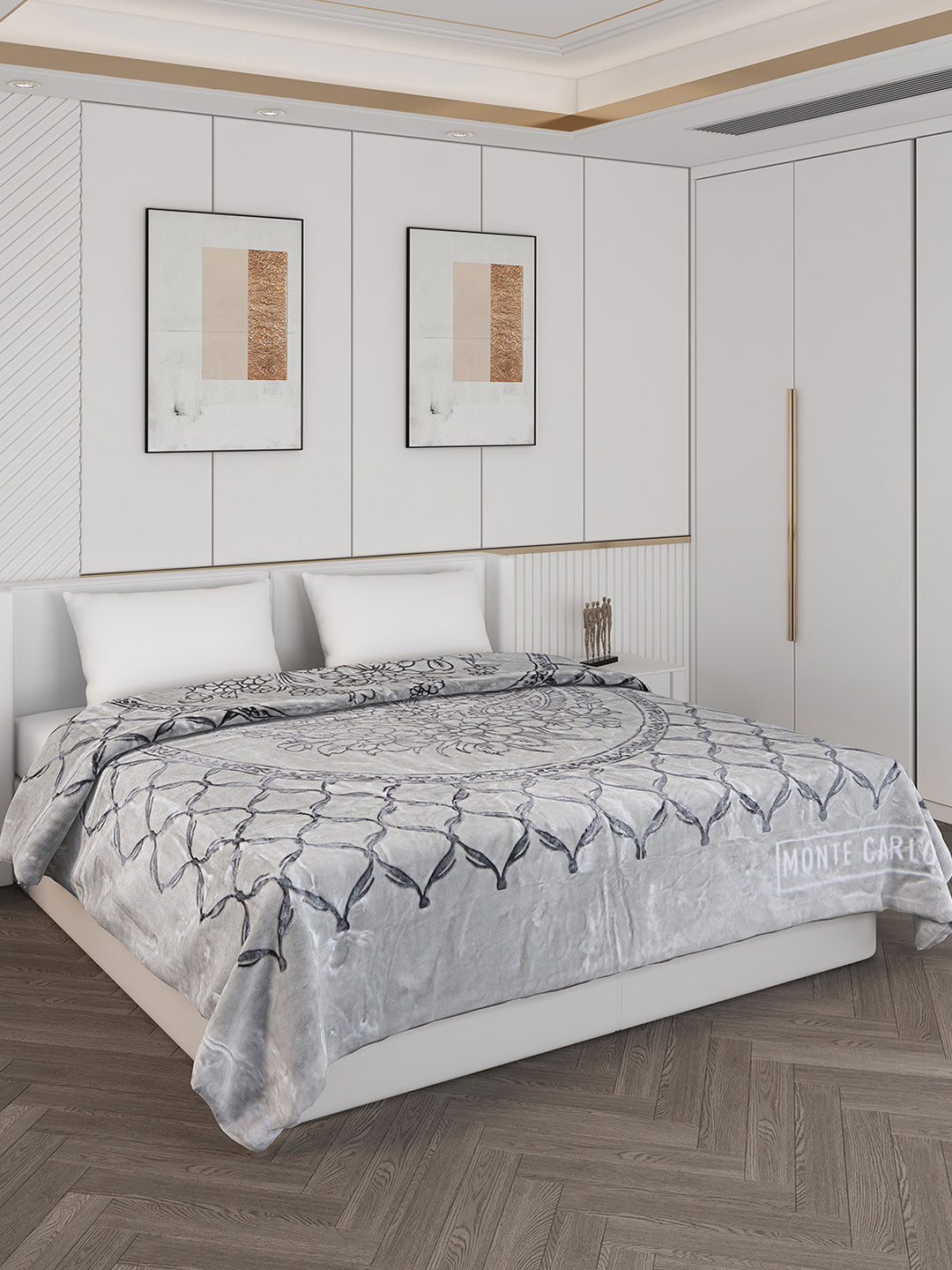 Printed Double Bed Reversible Blanket 2 Ply, 947 GSM, 5 kg (Rusty)