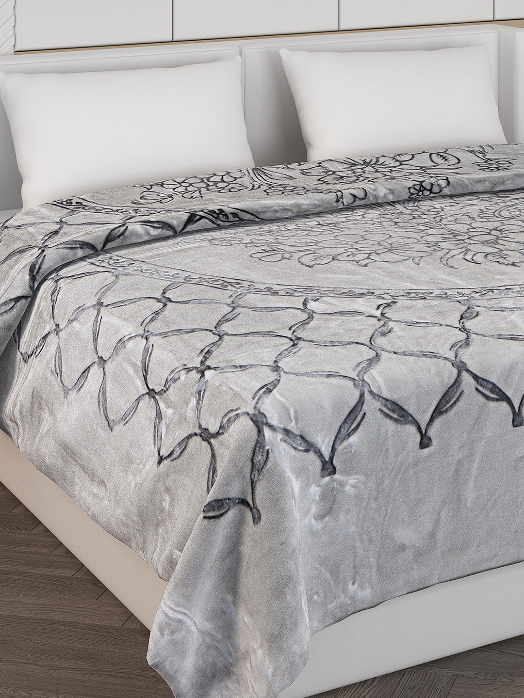 Printed Double Bed Reversible Blanket 2 Ply, 947 GSM, 5 kg (Rusty)