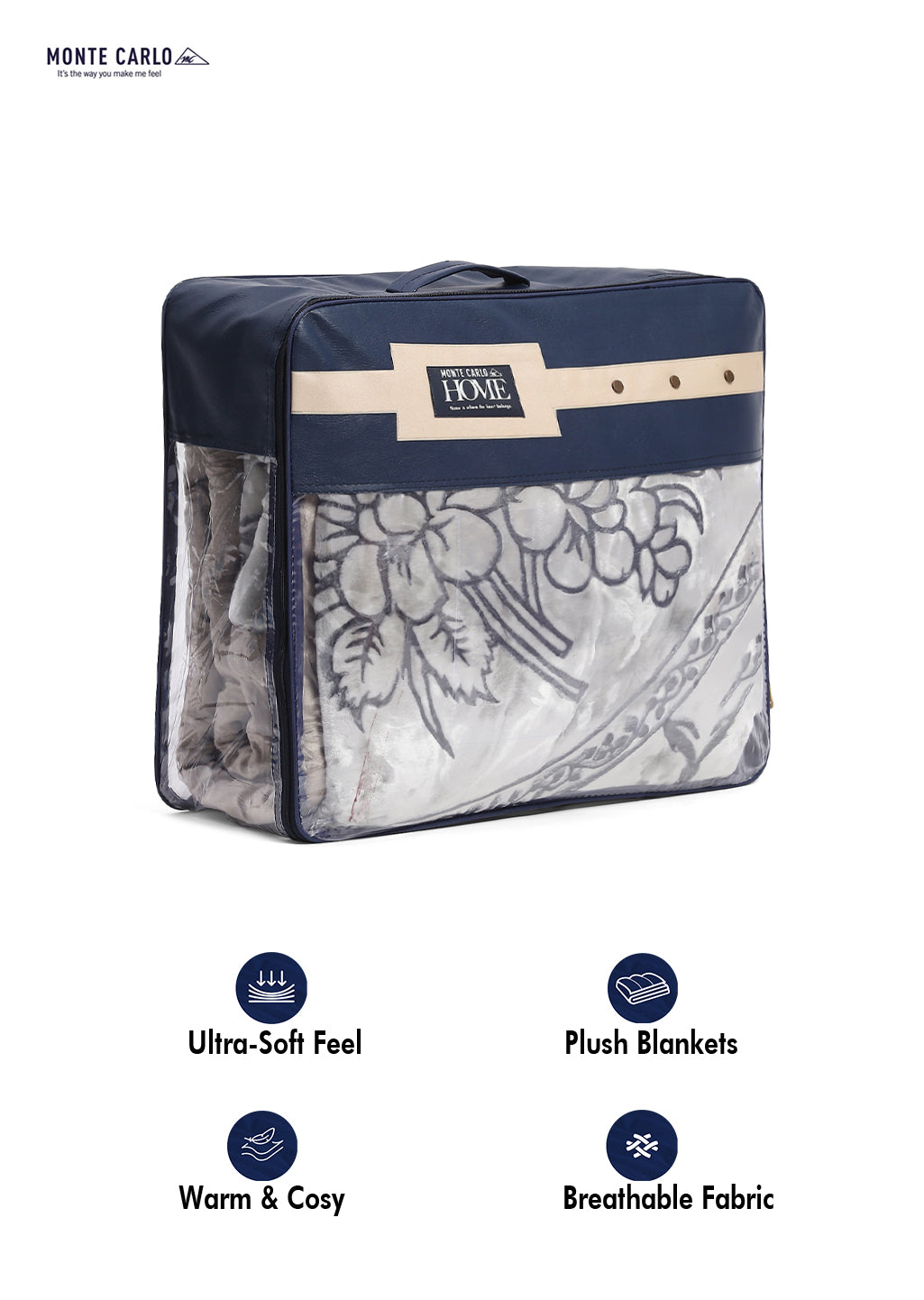 Printed Double Bed Reversible Blanket 2 Ply, 947 GSM, 5 kg (Rusty)