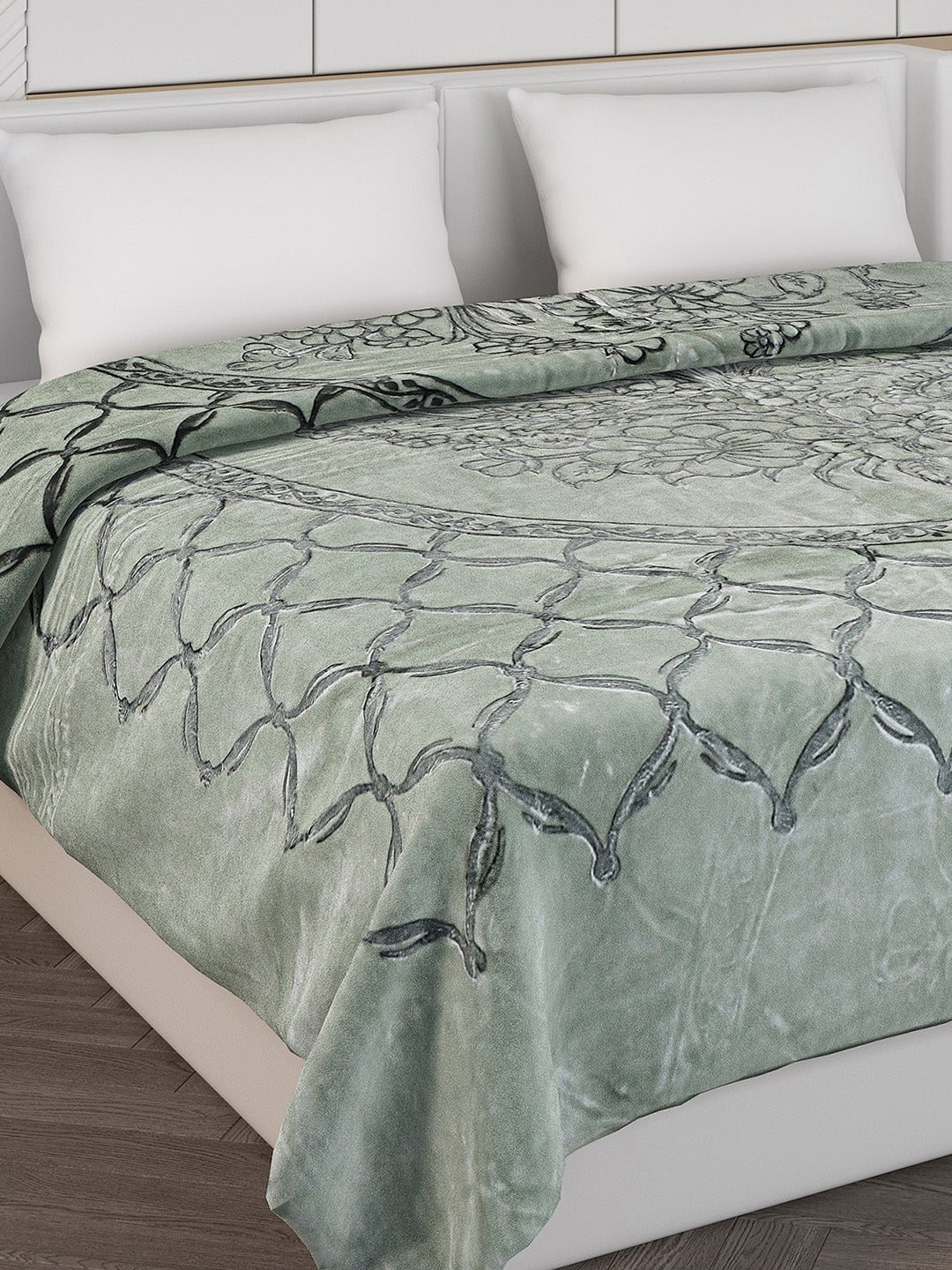 Printed Double Bed Reversible Blanket 2 Ply, 947 GSM, 5 kg (Rusty)