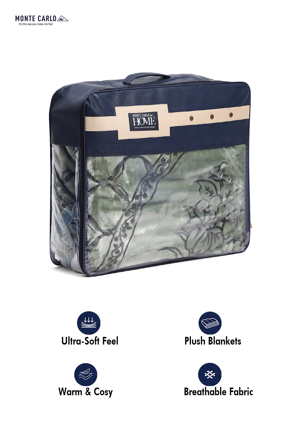 Printed Double Bed Reversible Blanket 2 Ply, 947 GSM, 5 kg (Rusty)