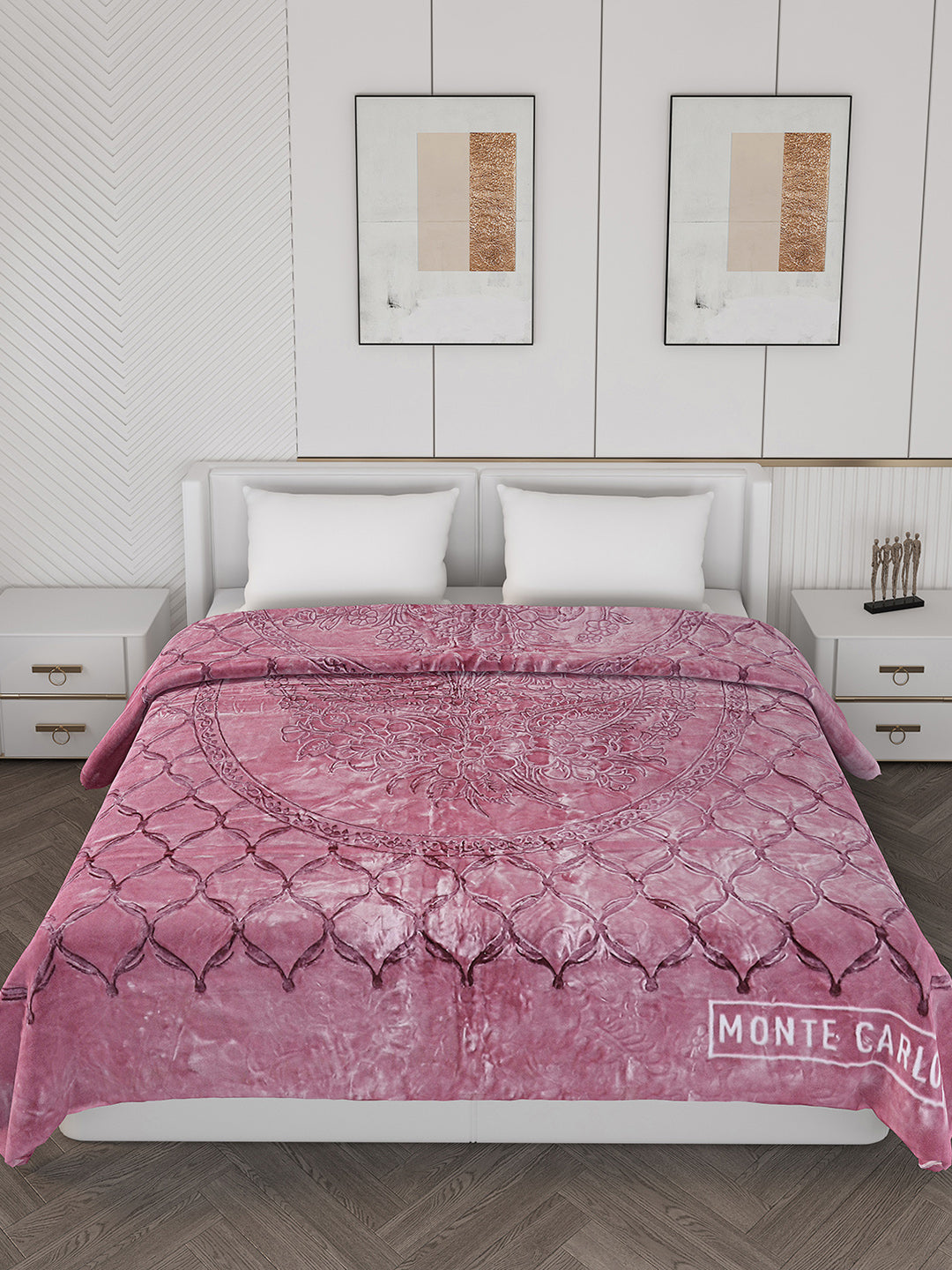 Printed Double Bed Reversible Blanket 2 Ply, 947 GSM, 5 kg (Rusty)