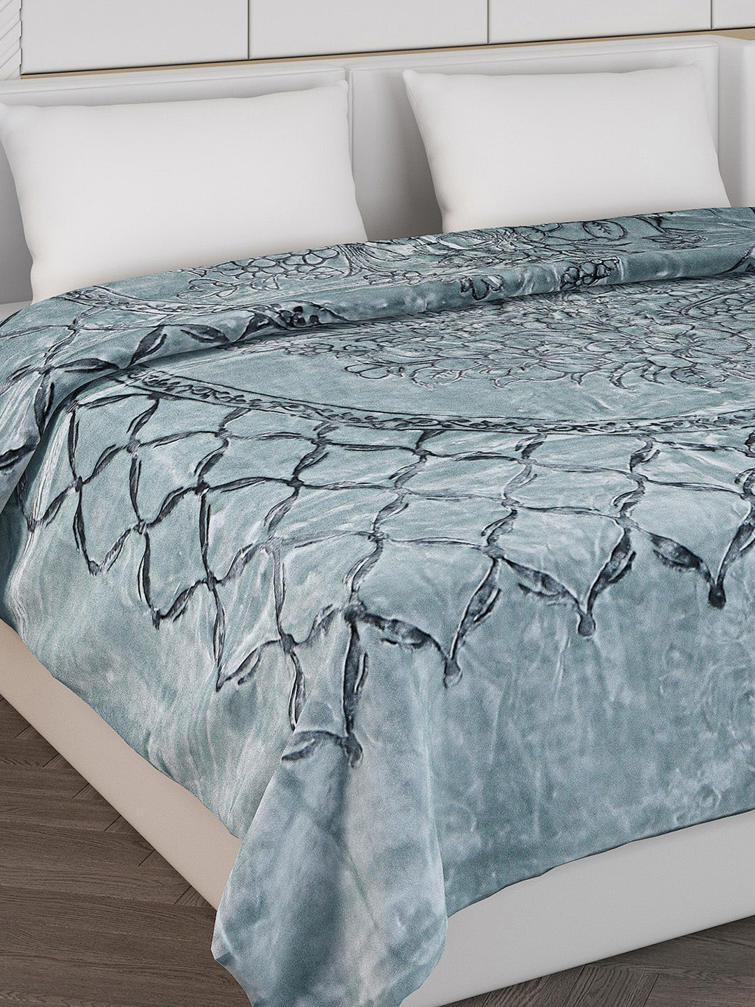 Printed Double Bed Reversible Blanket 2 Ply, 947 GSM, 5 kg (Rusty)