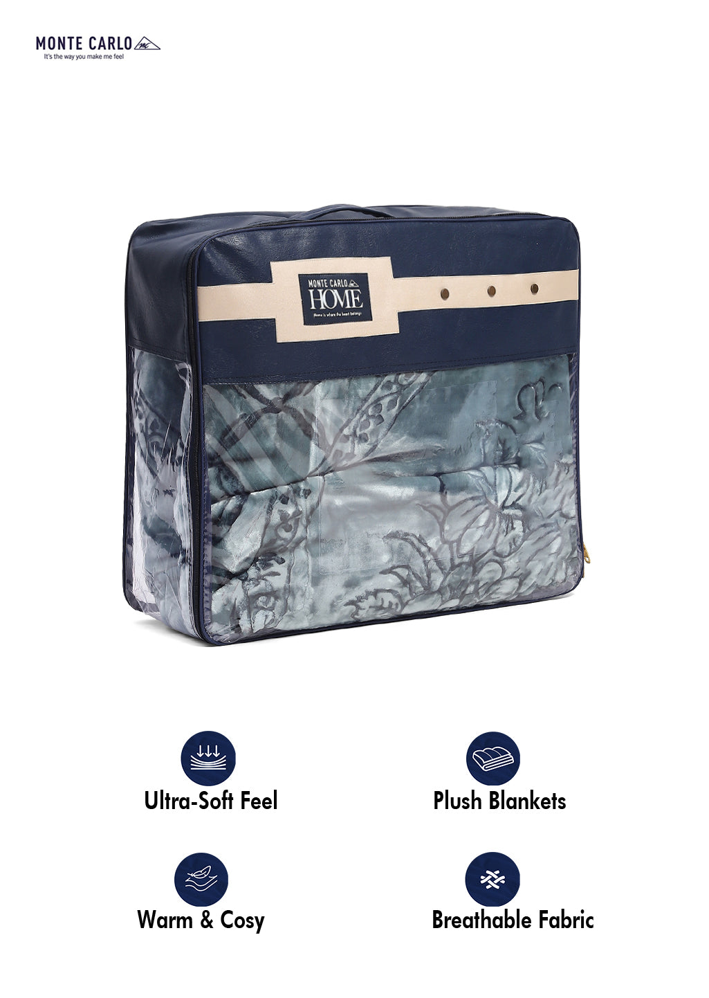 Printed Double Bed Reversible Blanket 2 Ply, 947 GSM, 5 kg (Rusty)