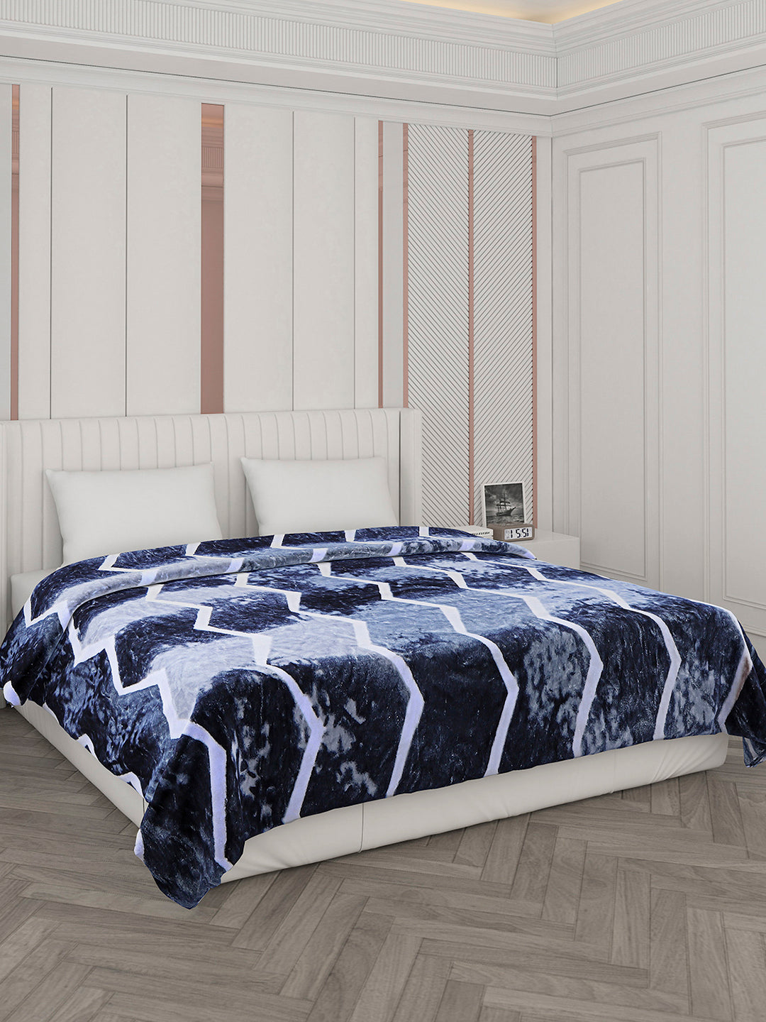 Printed Double Bed 596 GSM Blanket Samuel 2 Ply (Weight 3.15 kg)