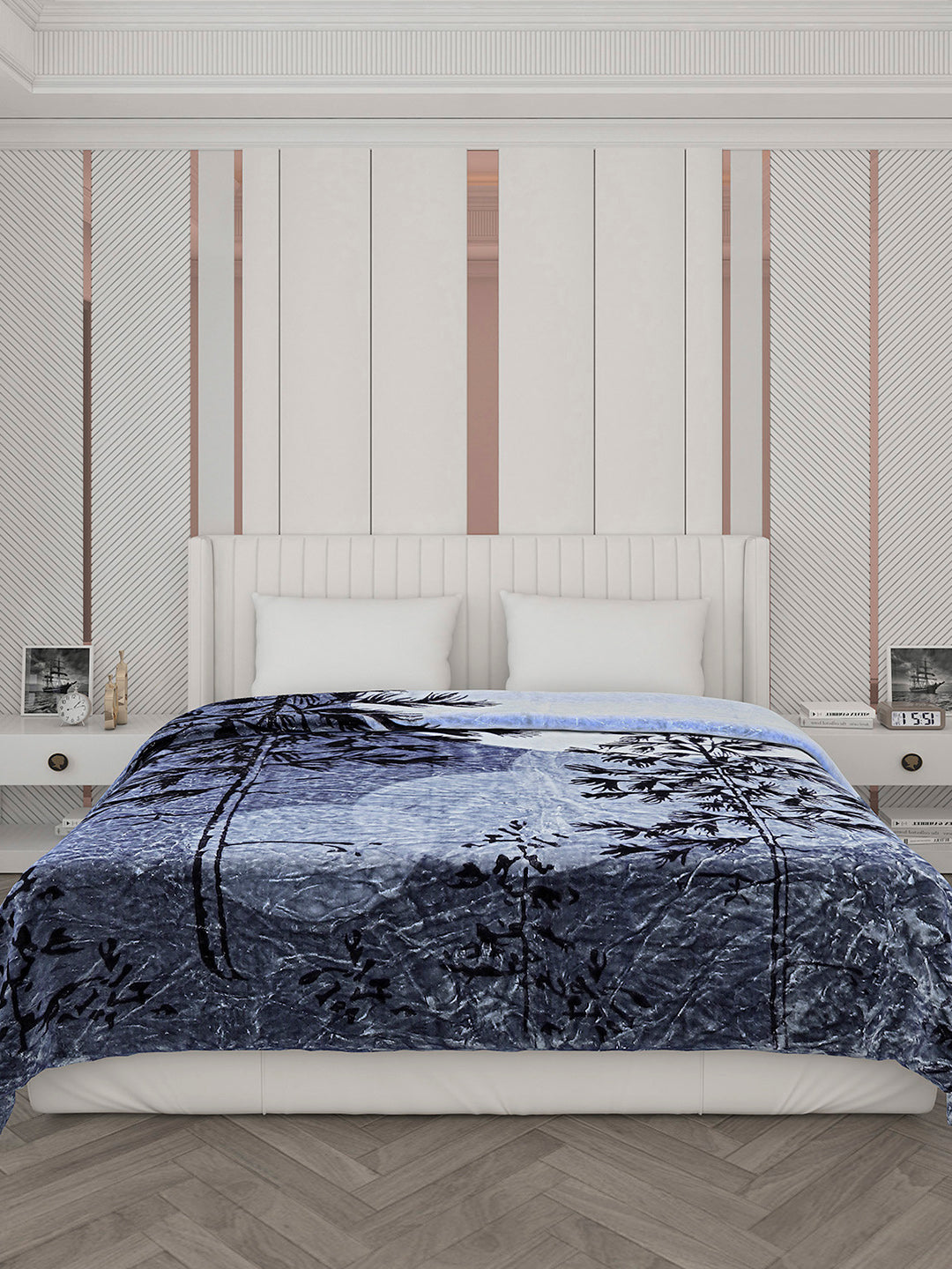 Printed Double Bed 596 GSM Blanket Samuel 2 Ply (Weight 3.15 kg)