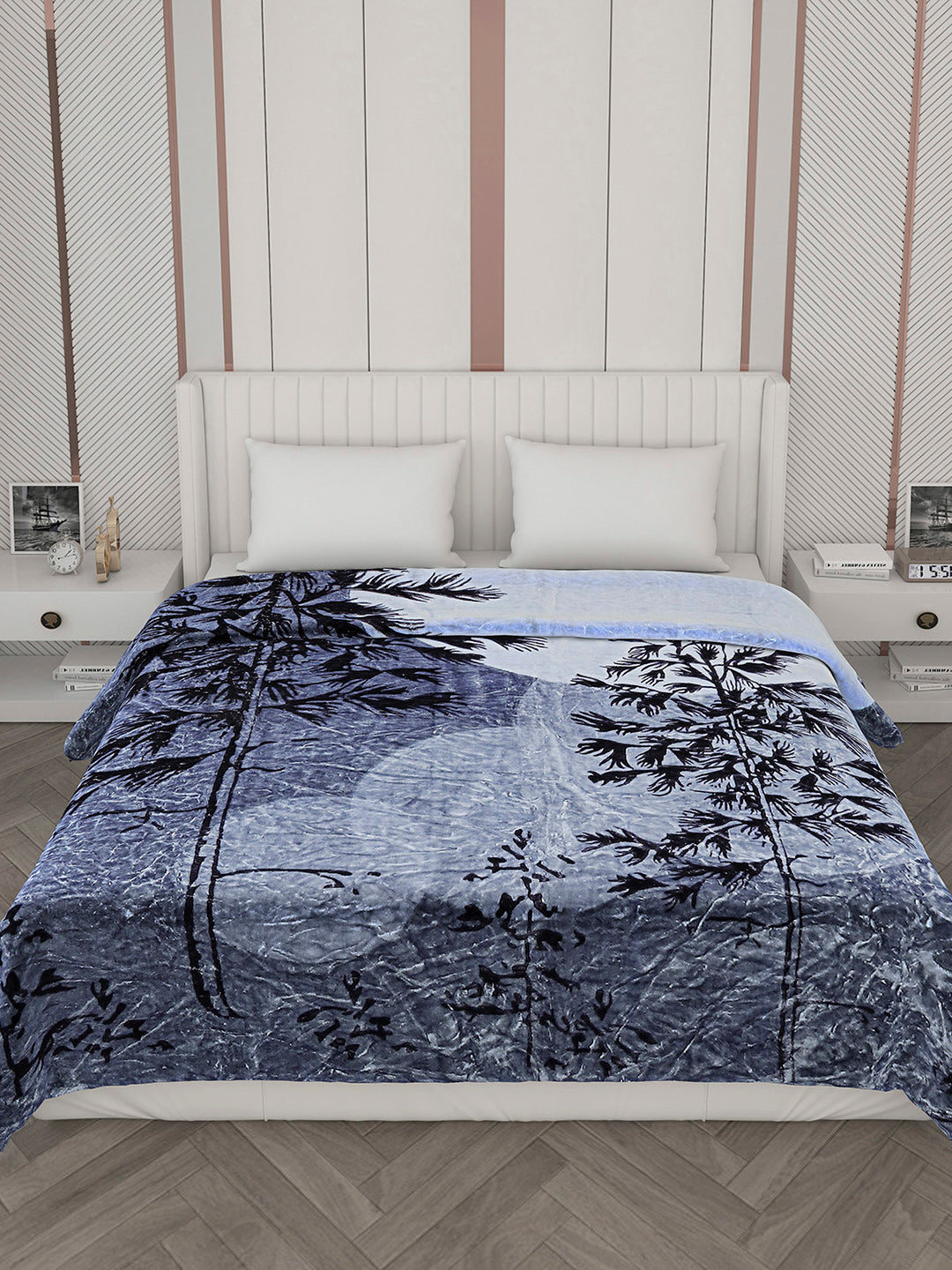 Printed Double Bed 596 GSM Blanket Samuel 2 Ply (Weight 3.15 kg)