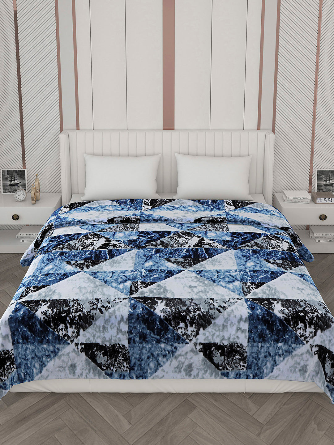 Printed Double Bed 596 GSM Blanket Samuel 2 Ply (Weight 3.15 kg)
