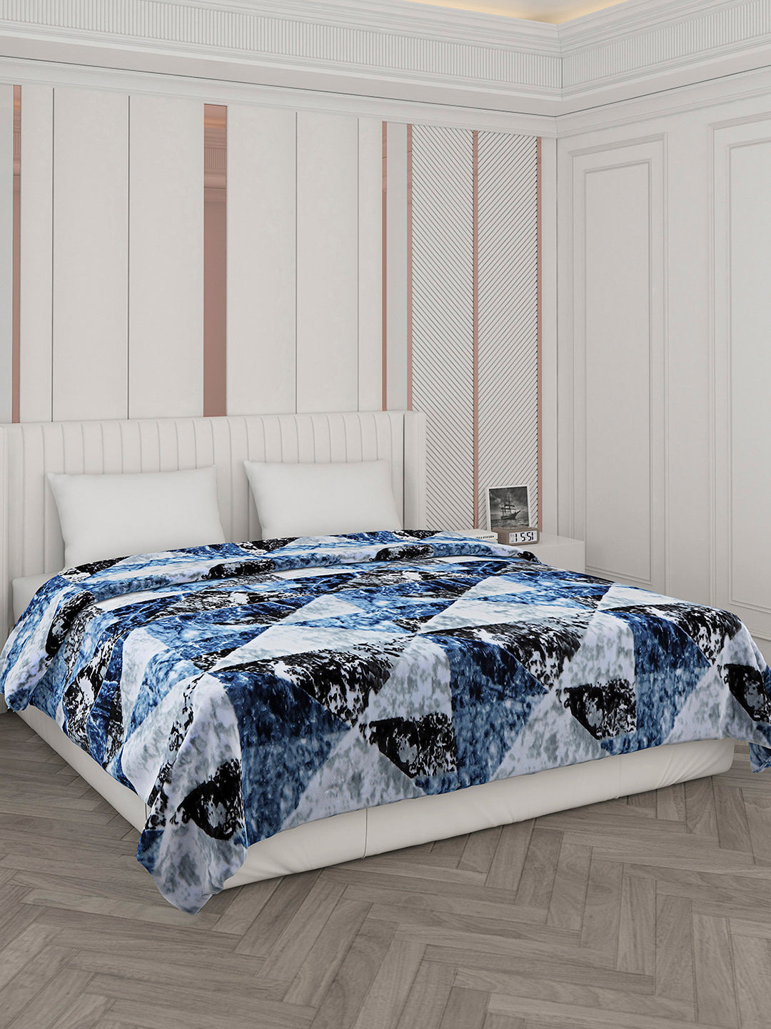Printed Double Bed 596 GSM Blanket Samuel 2 Ply (Weight 3.15 kg)