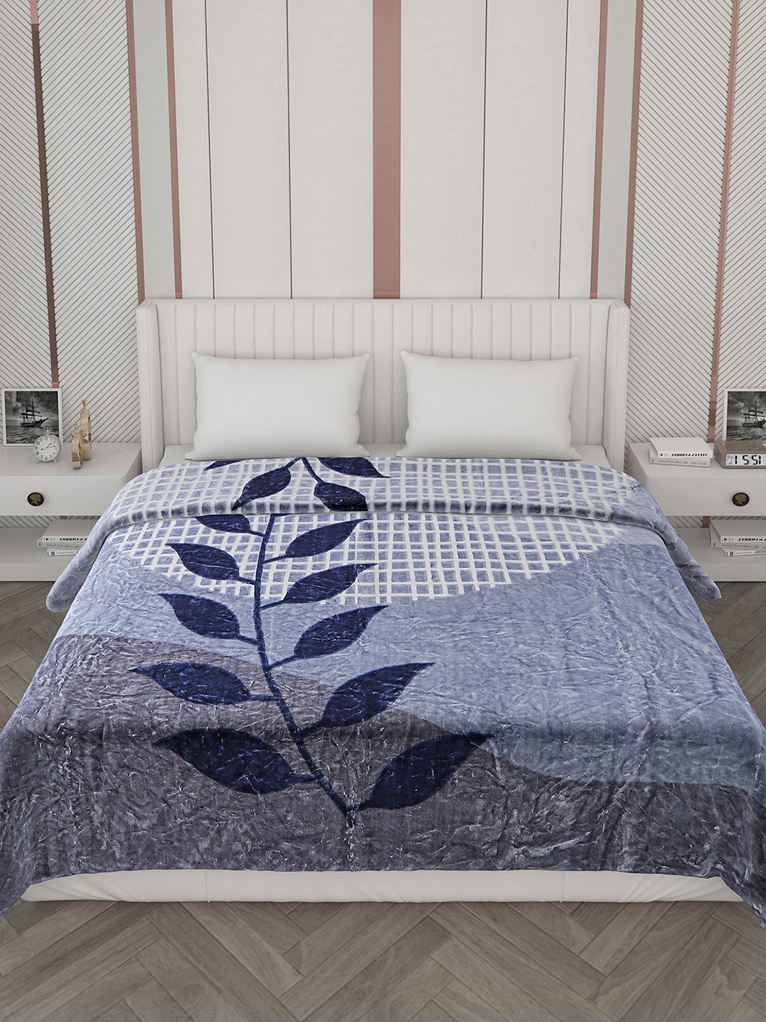 Printed Double Bed 596 GSM Blanket Samuel 2 Ply (Weight 3.15 kg)