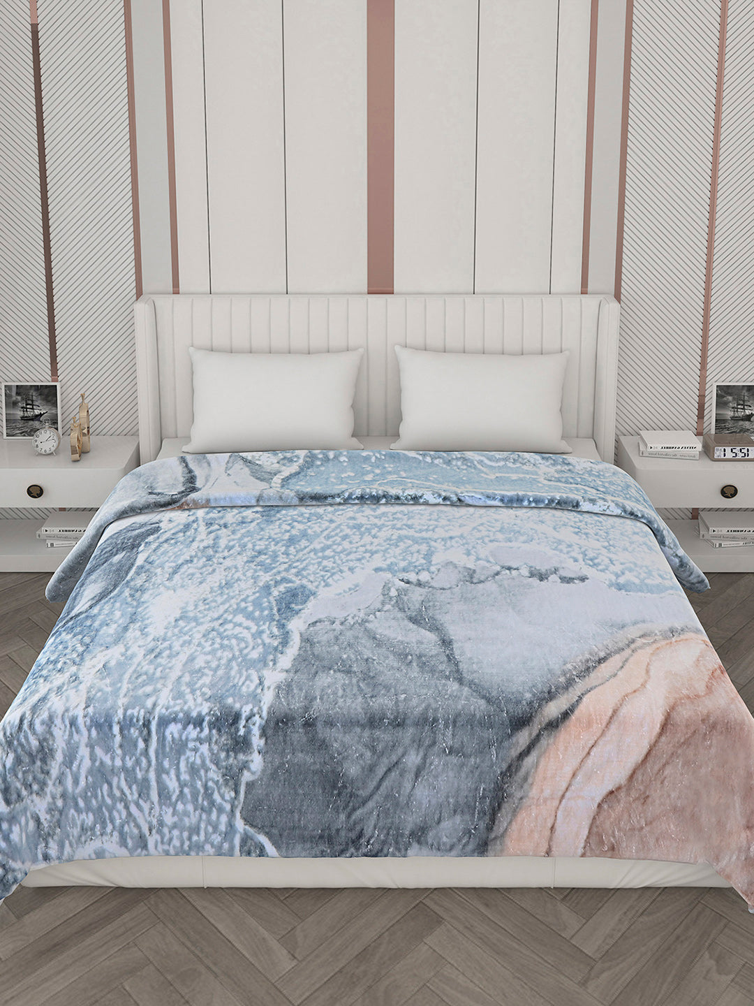 Printed Double Bed 596 GSM Blanket Samuel 2 Ply (Weight 3.15 kg)