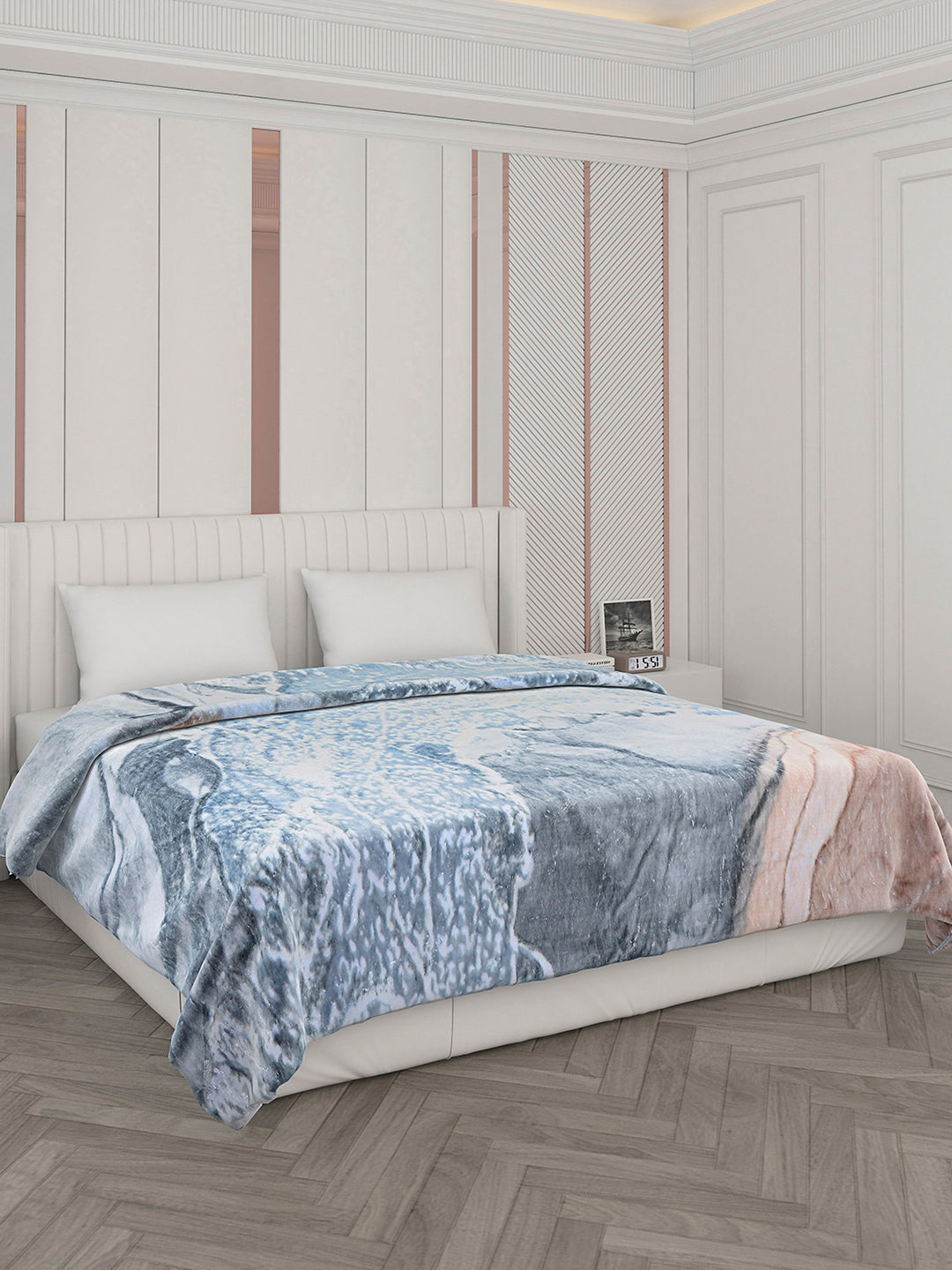 Printed Double Bed 596 GSM Blanket Samuel 2 Ply (Weight 3.15 kg)