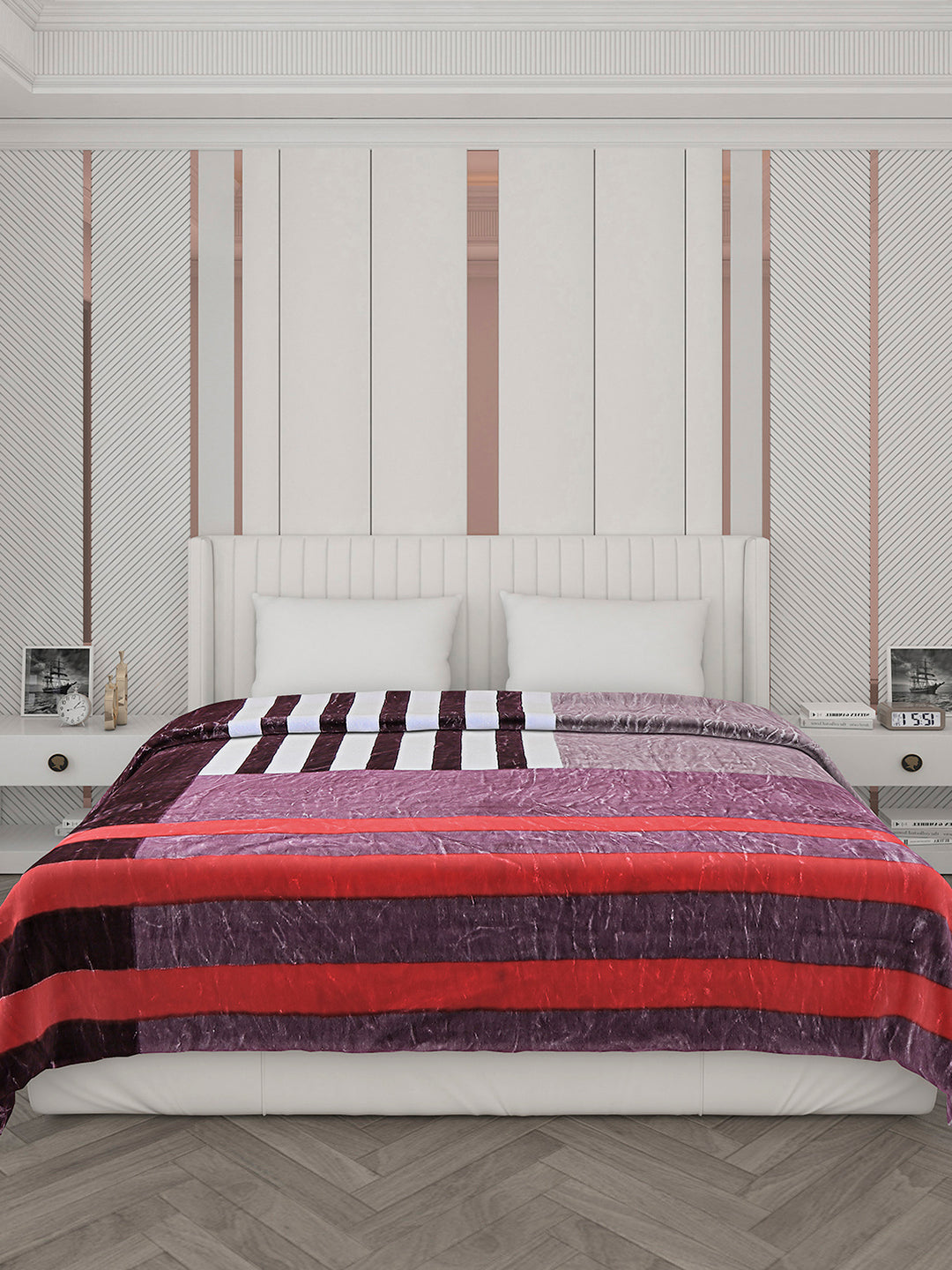 Printed Double Bed 596 GSM Blanket Samuel 2 Ply (Weight 3.15 kg)