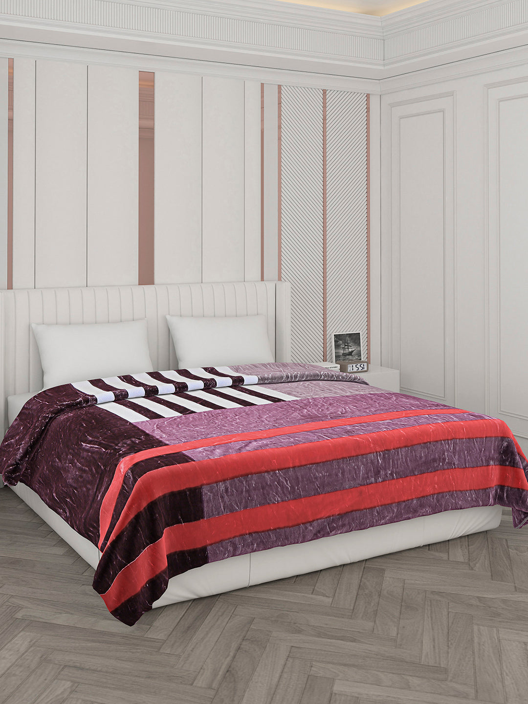Printed Double Bed 596 GSM Blanket Samuel 2 Ply (Weight 3.15 kg)