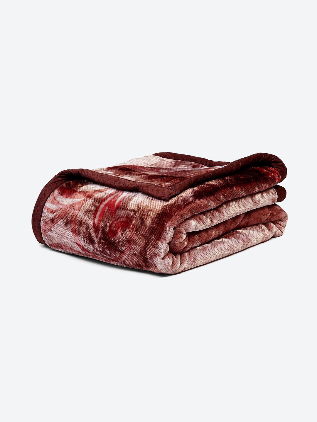 Printed Double Bed 795 GSM Blanket Scarlet 2 Ply (Weight 4.2 kg)