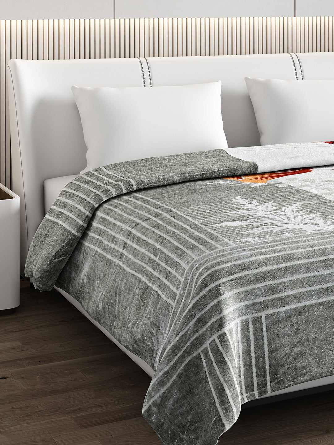 Printed Double Bed 795 GSM Blanket Scarlet 2 Ply (Weight 4.2 kg)