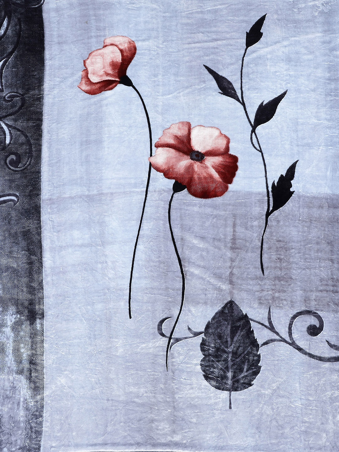 Printed Double Bed 795 GSM Blanket Scarlet 2 Ply (Weight 4.2 kg)