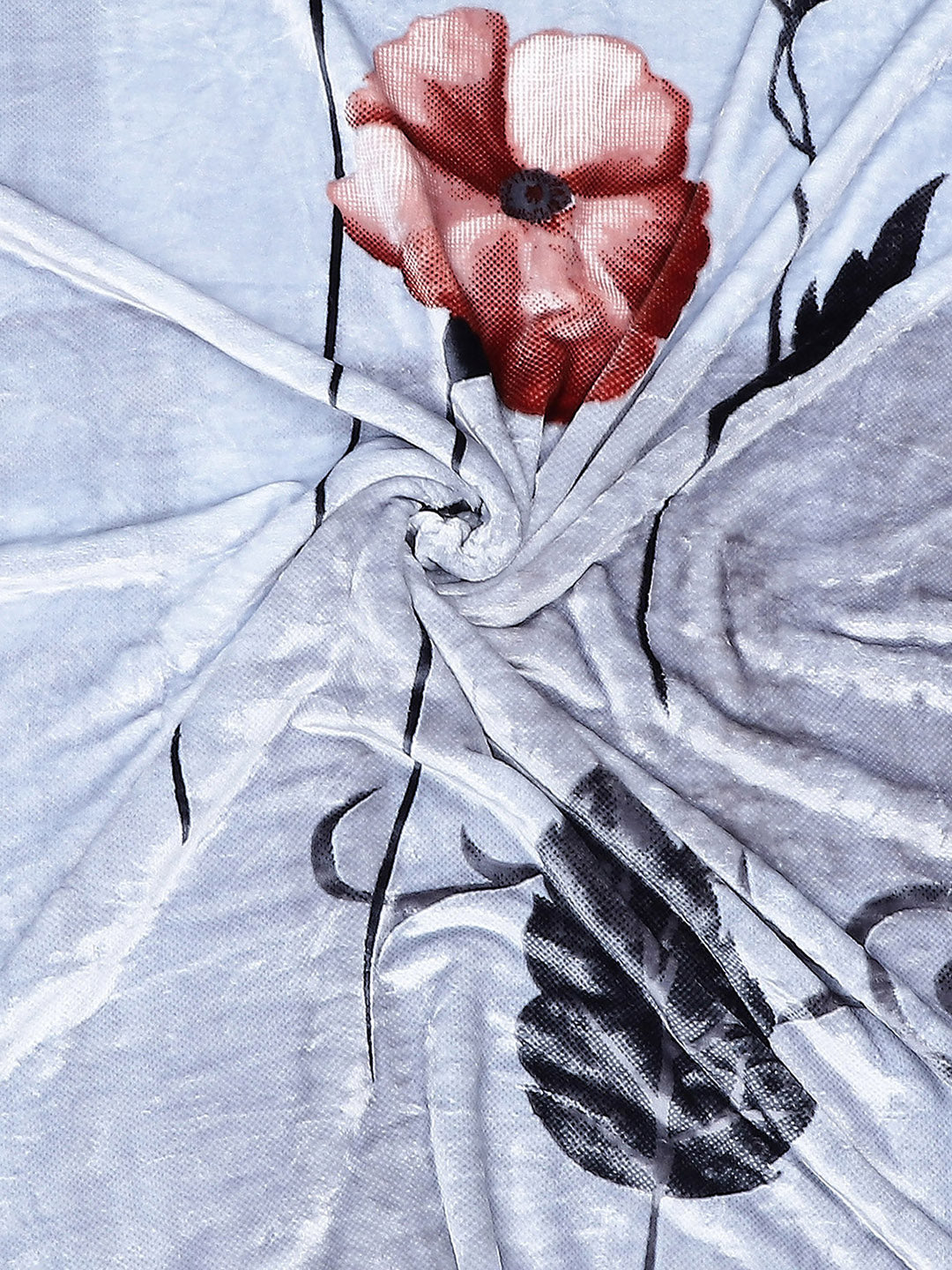 Printed Double Bed 795 GSM Blanket Scarlet 2 Ply (Weight 4.2 kg)