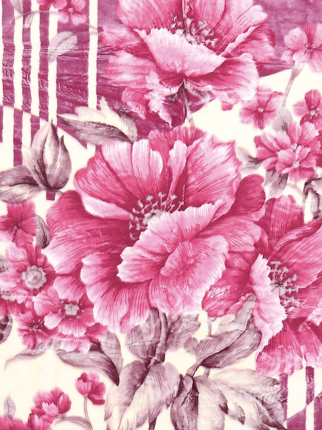 Floral Print Single Bed 852 GSM Blanket for Heavy Winter -2 Ply (Weight 3 kg)
