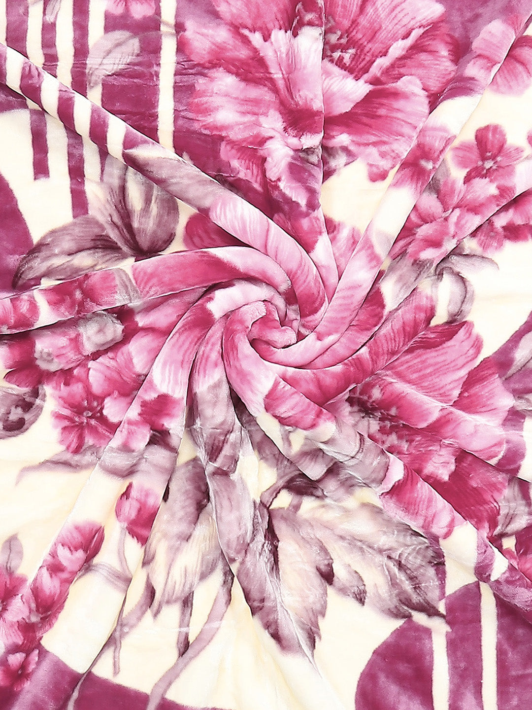 Floral Print Single Bed 852 GSM Blanket for Heavy Winter -2 Ply (Weight 3 kg)