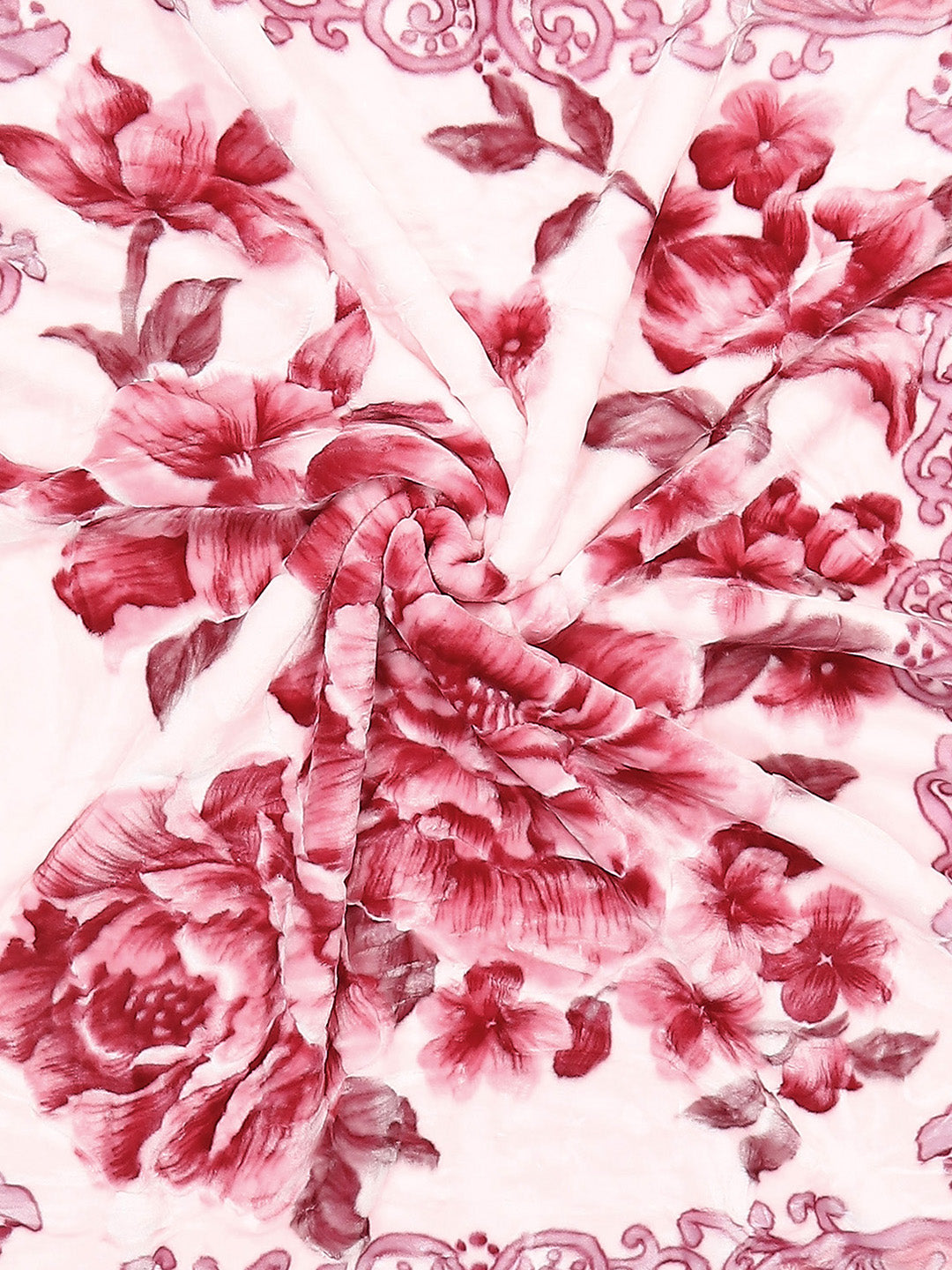 Floral Print Single Bed 852 GSM Blanket for Heavy Winter -2 Ply (Weight 3 kg)