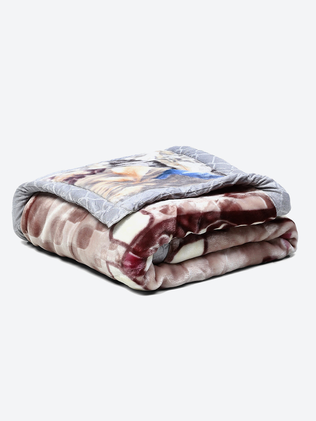 Floral Print Single Bed 852 GSM Blanket for Heavy Winter -2 Ply (Weight 3 kg)