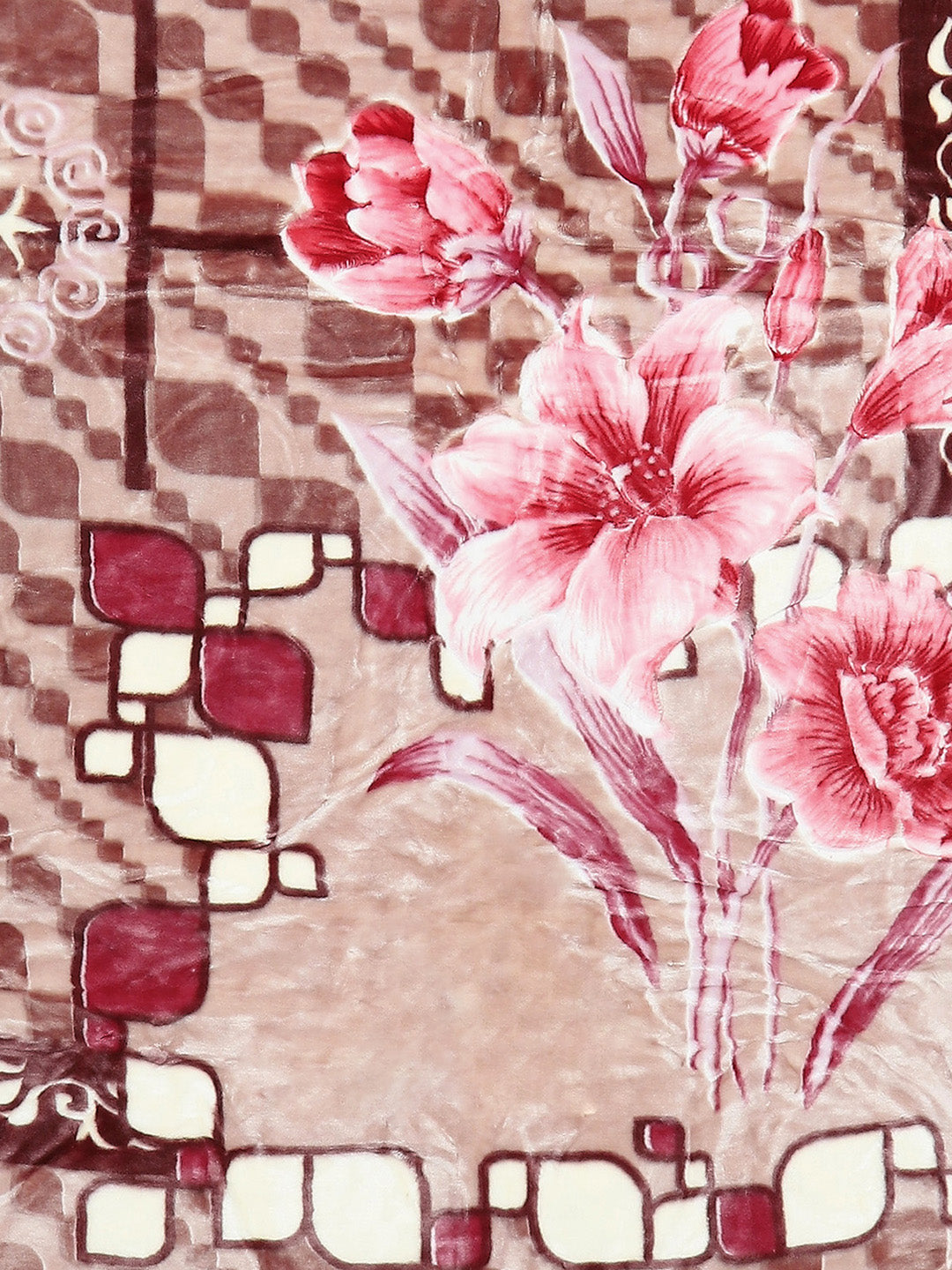 Floral Print Single Bed 852 GSM Blanket for Heavy Winter -2 Ply (Weight 3 kg)