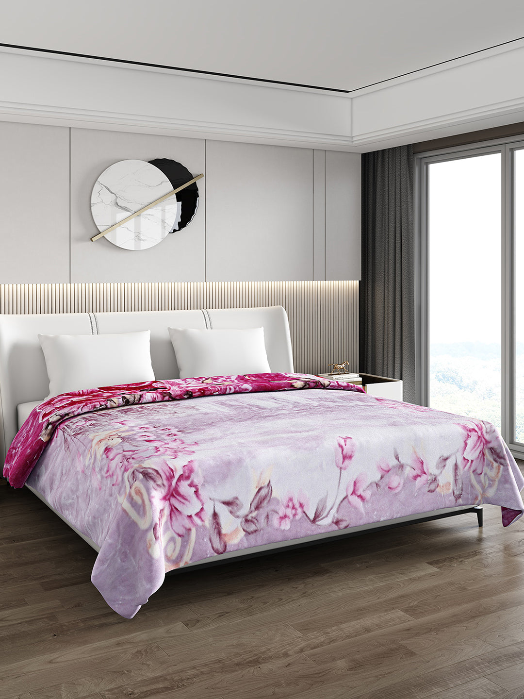 Printed Double Bed Reversible Blanket 2 Ply, 757 GSM, 4 kg (Super Star)