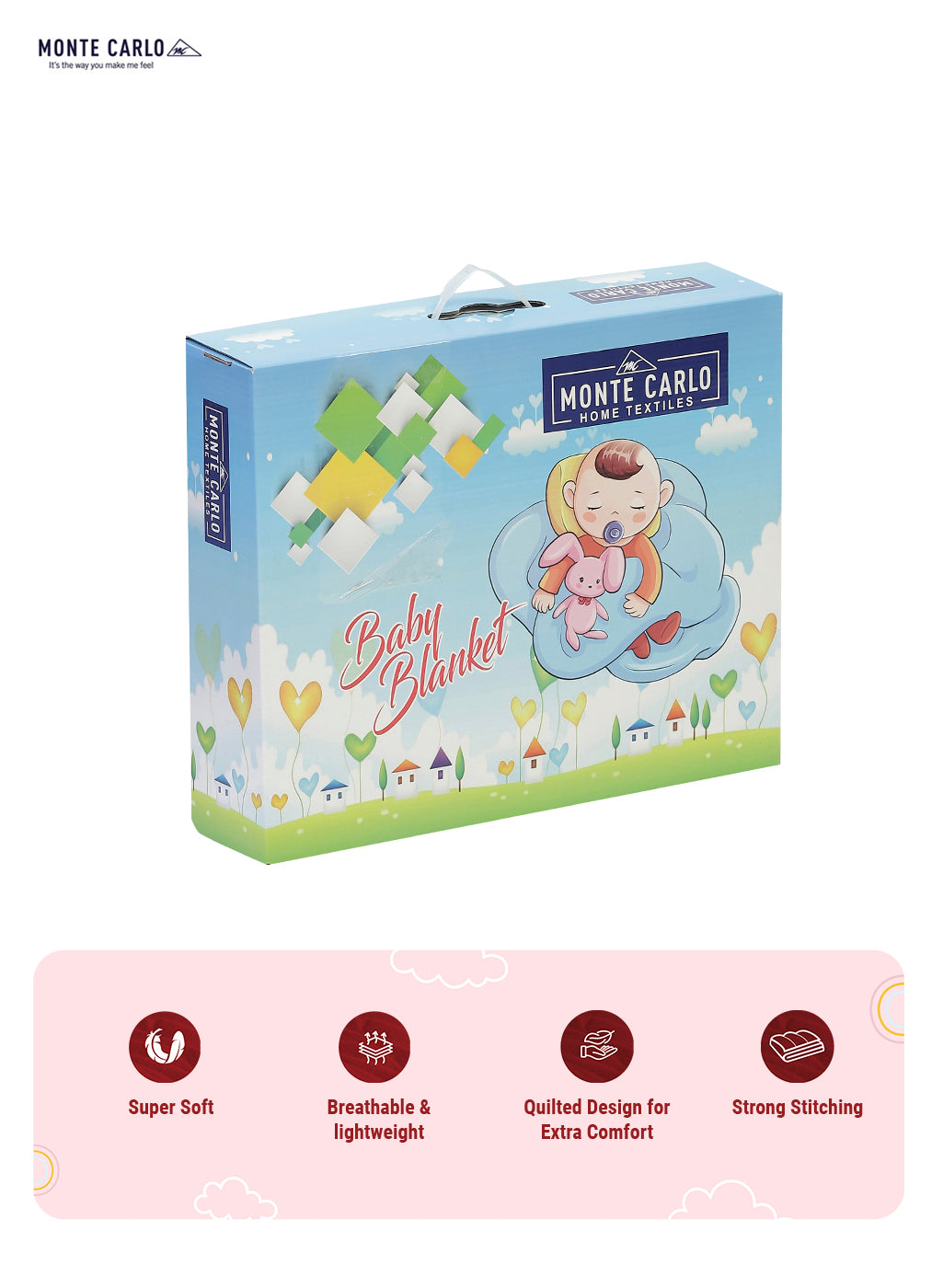 Printed Baby Blanket 2 Ply, 673 GSM, Weight 1 kg (Tinytots)