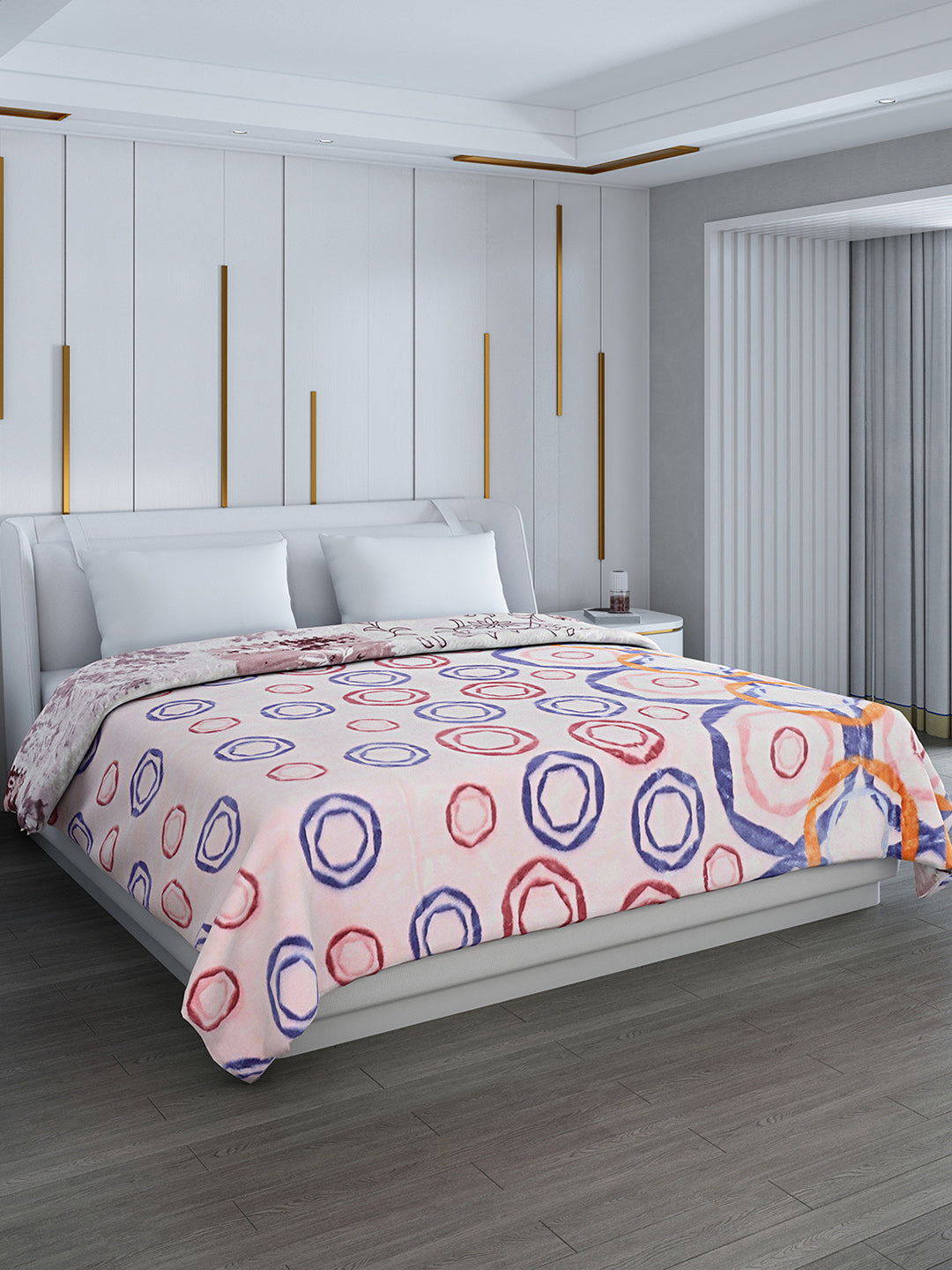 Printed Double Bed Reversible Blanket 2 Ply, 853 GSM, 4.5 kg (Tohfa)