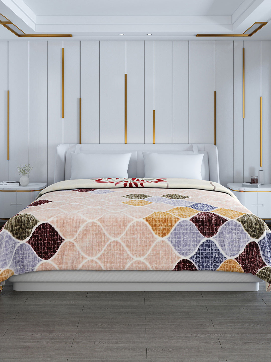 Printed Double Bed Reversible Blanket 2 Ply, 853 GSM, 4.5 kg (Tohfa)