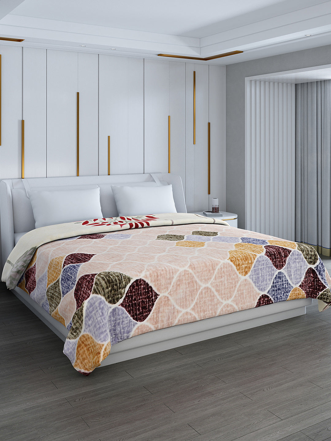 Printed Double Bed Reversible Blanket 2 Ply, 853 GSM, 4.5 kg (Tohfa)