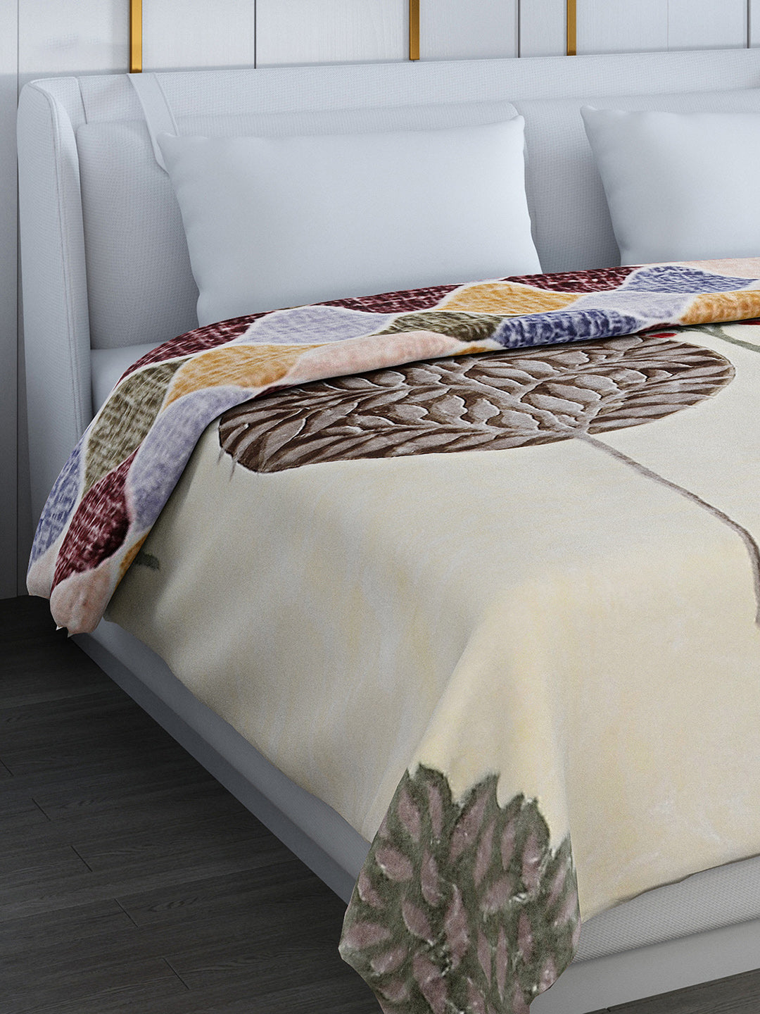 Printed Double Bed Reversible Blanket 2 Ply, 853 GSM, 4.5 kg (Tohfa)