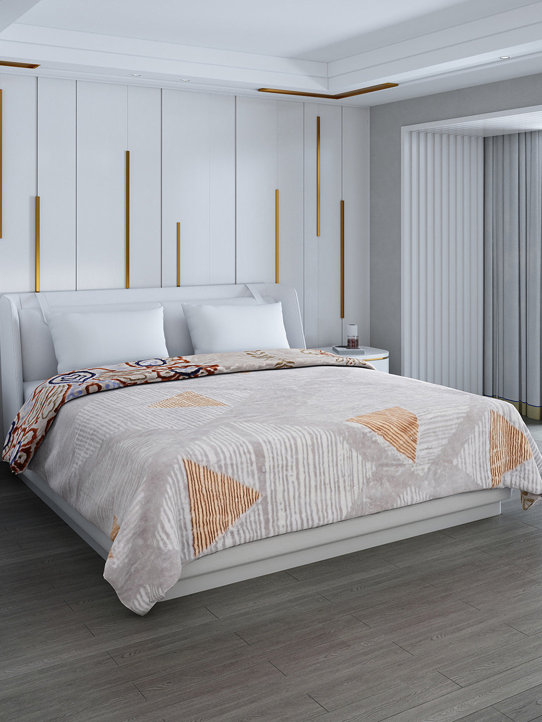 Printed Double Bed Reversible Blanket 2 Ply, 853 GSM, 4.5 kg (Tohfa)