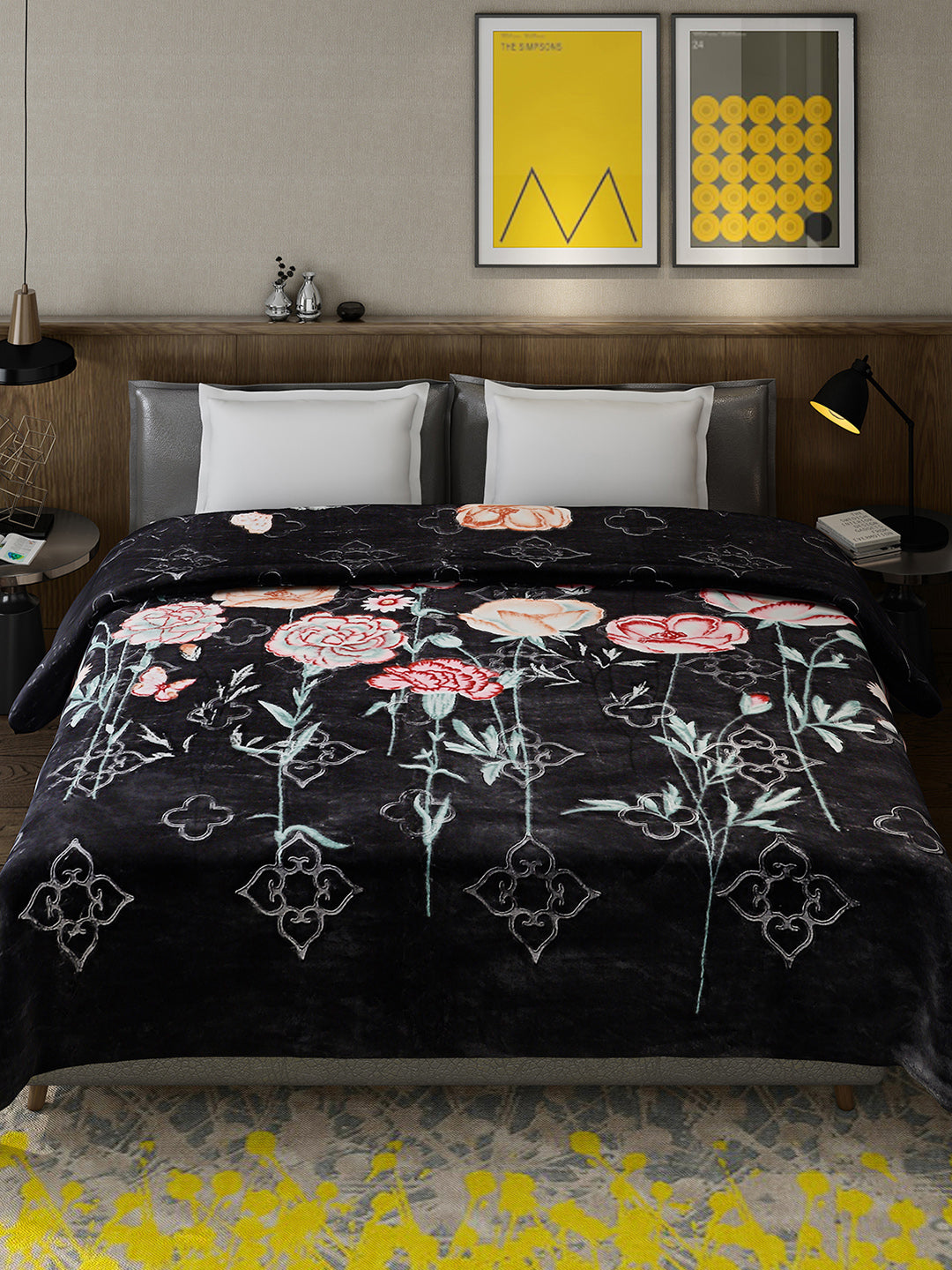 Printed Double Bed Reversible Blanket 2 Ply, 910 GSM, 4.8 kg (Vista)
