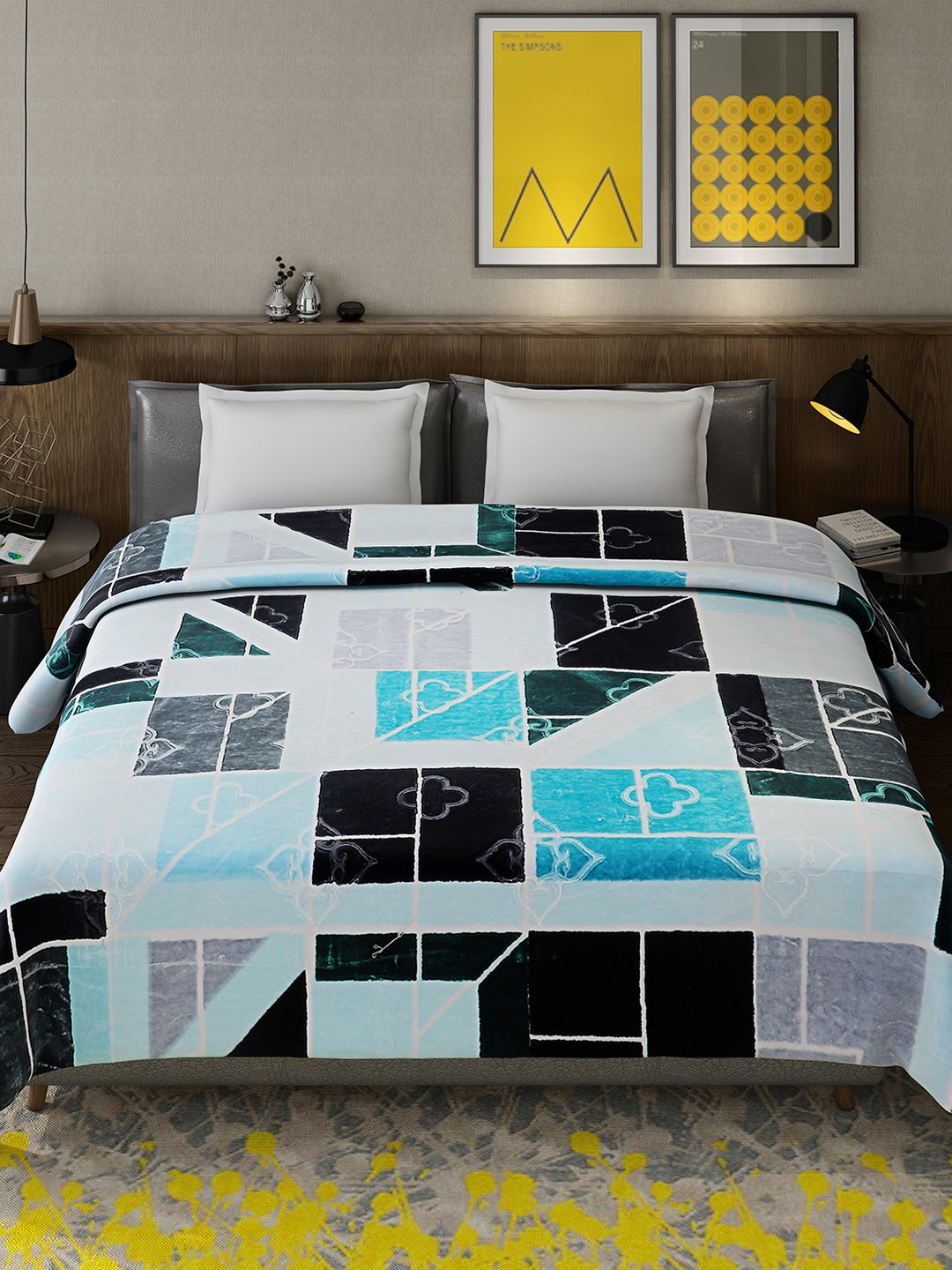Printed Double Bed Reversible Blanket 2 Ply, 910 GSM, 4.8 kg (Vista)