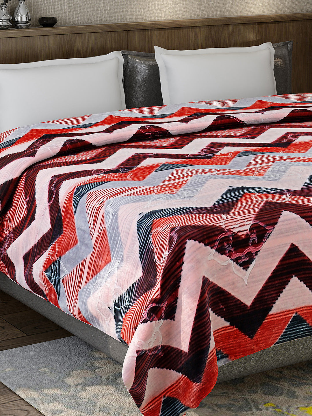 Printed Double Bed Reversible Blanket 2 Ply, 910 GSM, 4.8 kg (Vista)