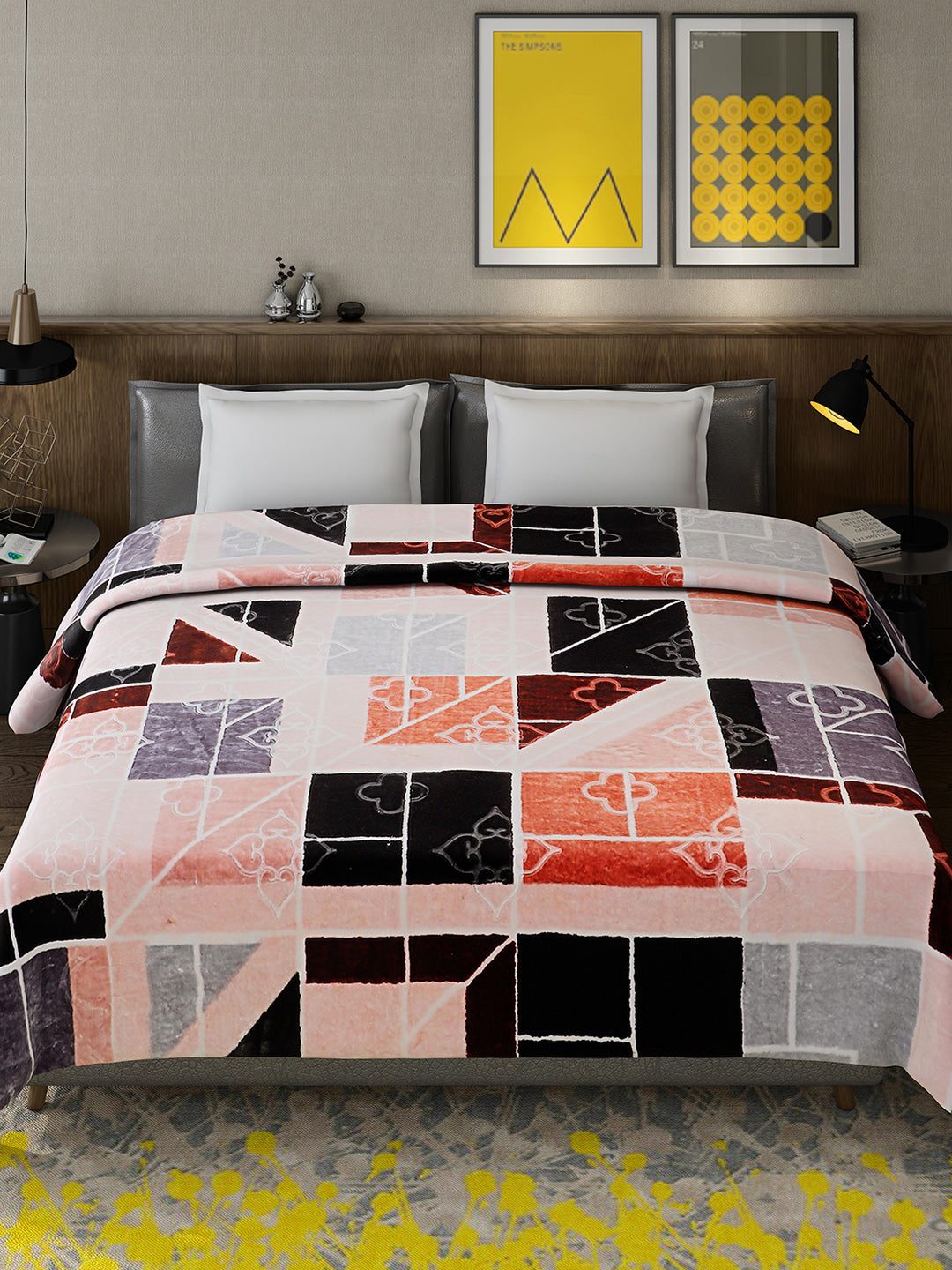 Printed Double Bed Reversible Blanket 2 Ply, 910 GSM, 4.8 kg (Vista)