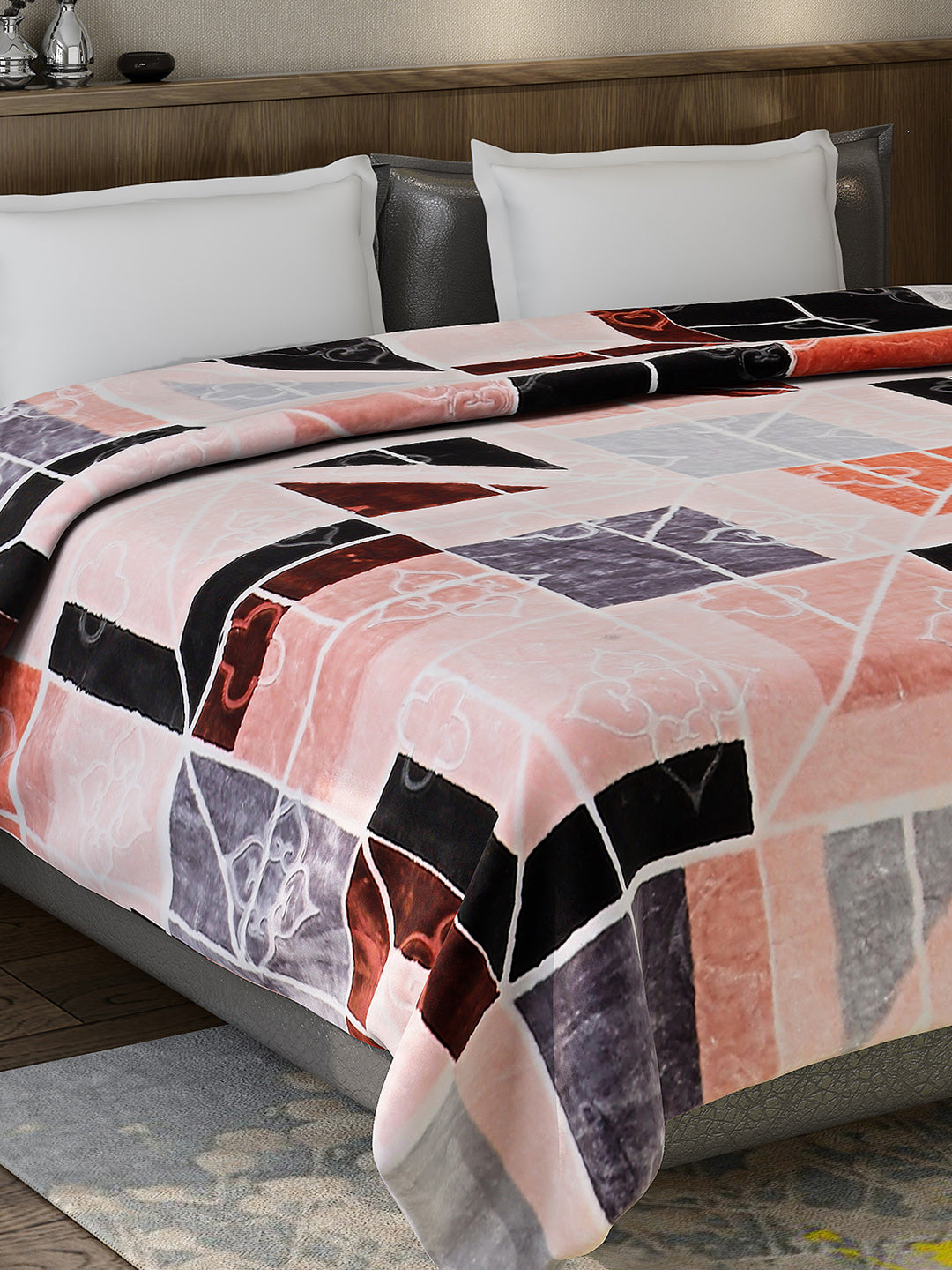 Printed Double Bed Reversible Blanket 2 Ply, 910 GSM, 4.8 kg (Vista)