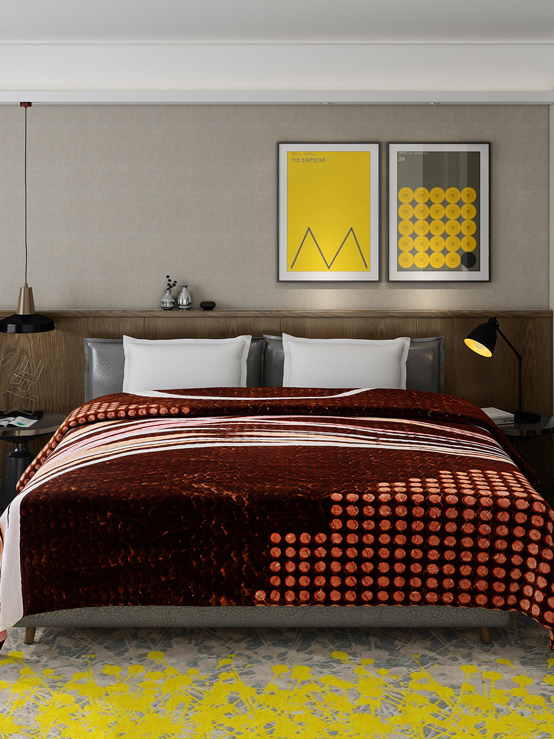 Printed Double Bed 795 GSM Blanket Waverly 2 Ply (Weight 4.2 kg)