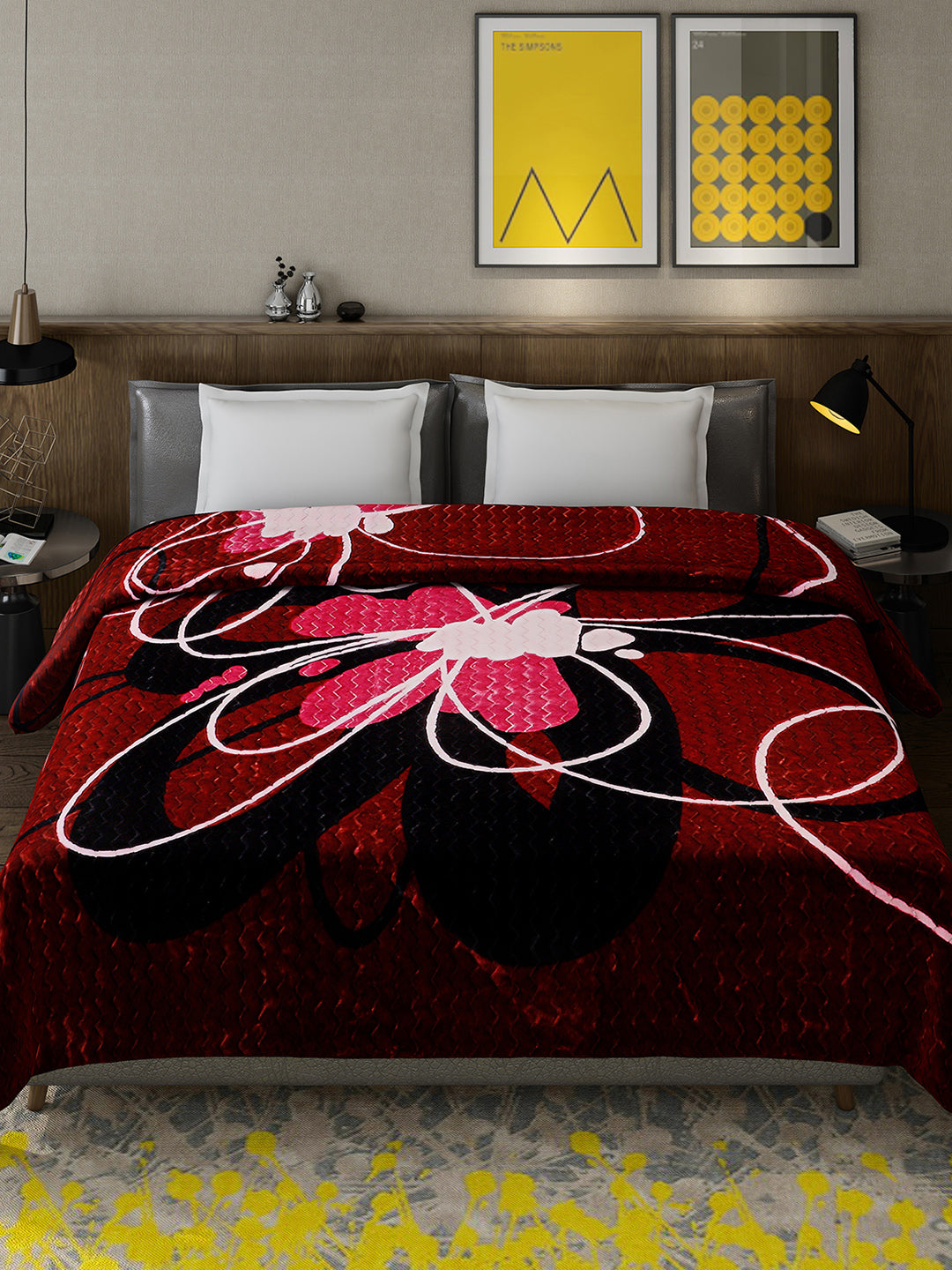 Printed Double Bed 795 GSM Blanket Waverly 2 Ply (Weight 4.2 kg)