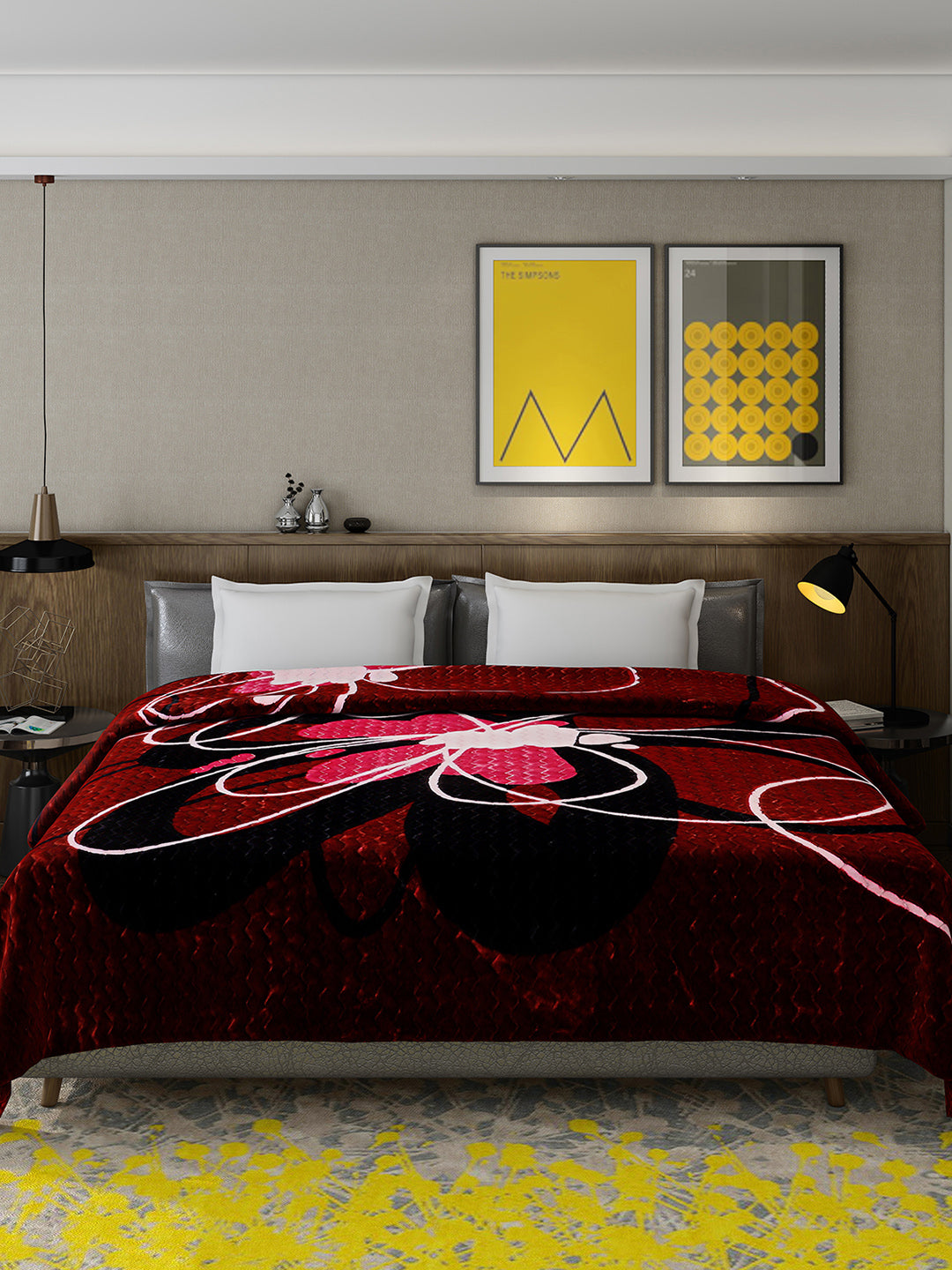 Printed Double Bed 795 GSM Blanket Waverly 2 Ply (Weight 4.2 kg)