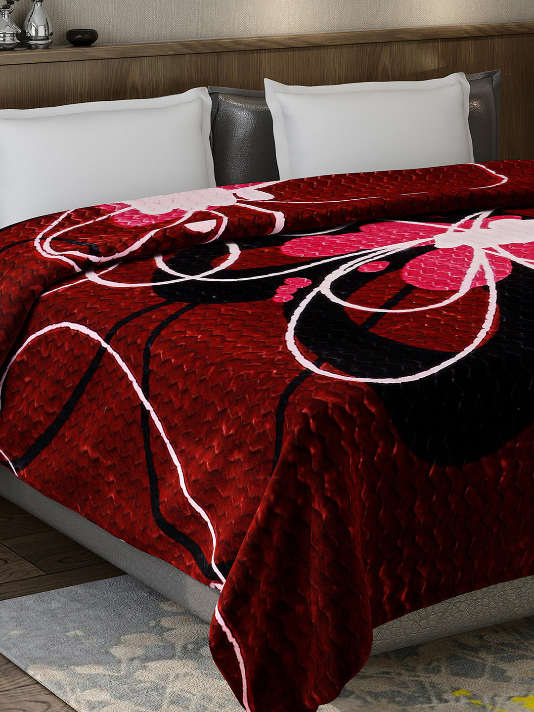 Printed Double Bed 795 GSM Blanket Waverly 2 Ply (Weight 4.2 kg)