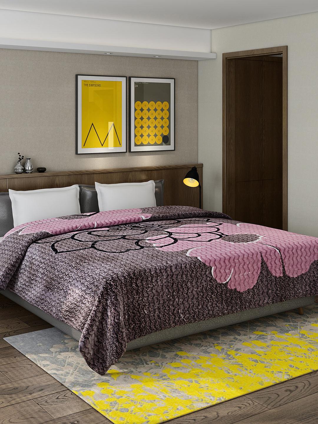 Printed Double Bed 795 GSM Blanket Waverly 2 Ply (Weight 4.2 kg)