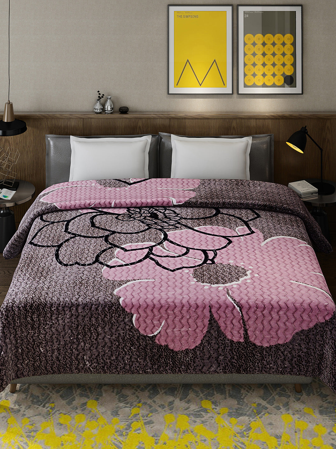 Printed Double Bed 795 GSM Blanket Waverly 2 Ply (Weight 4.2 kg)