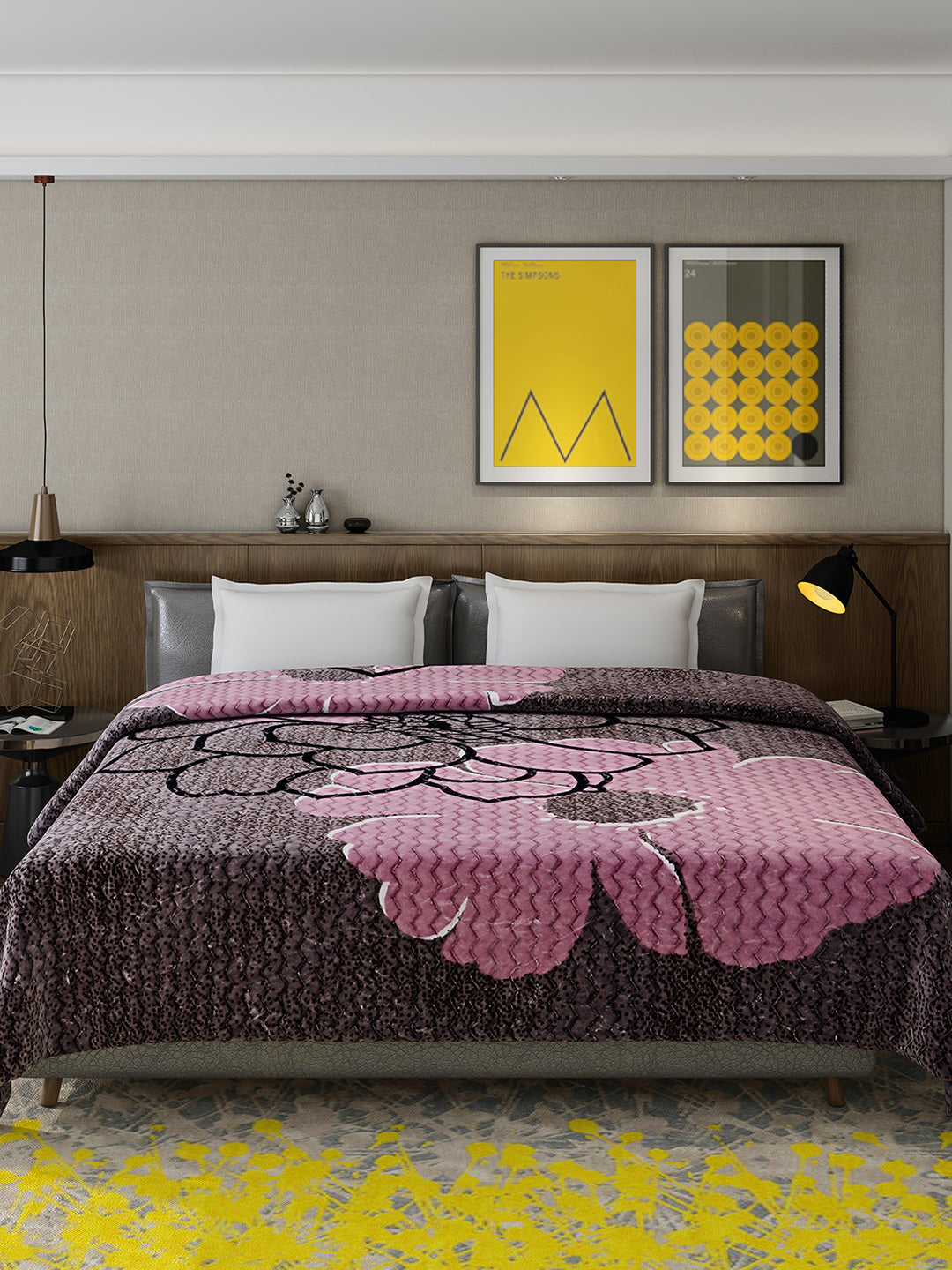 Printed Double Bed 795 GSM Blanket Waverly 2 Ply (Weight 4.2 kg)